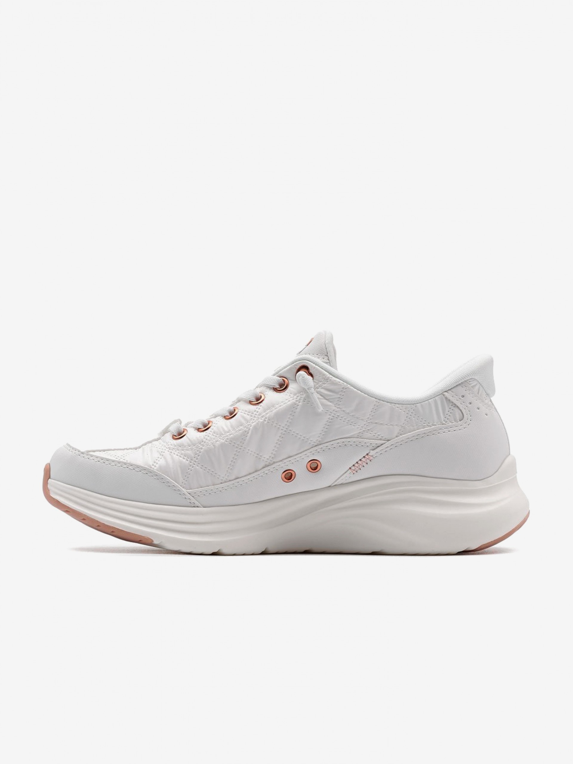 Zapatillas Skechers Slip-ins Contour Foam Blancas y Doradas