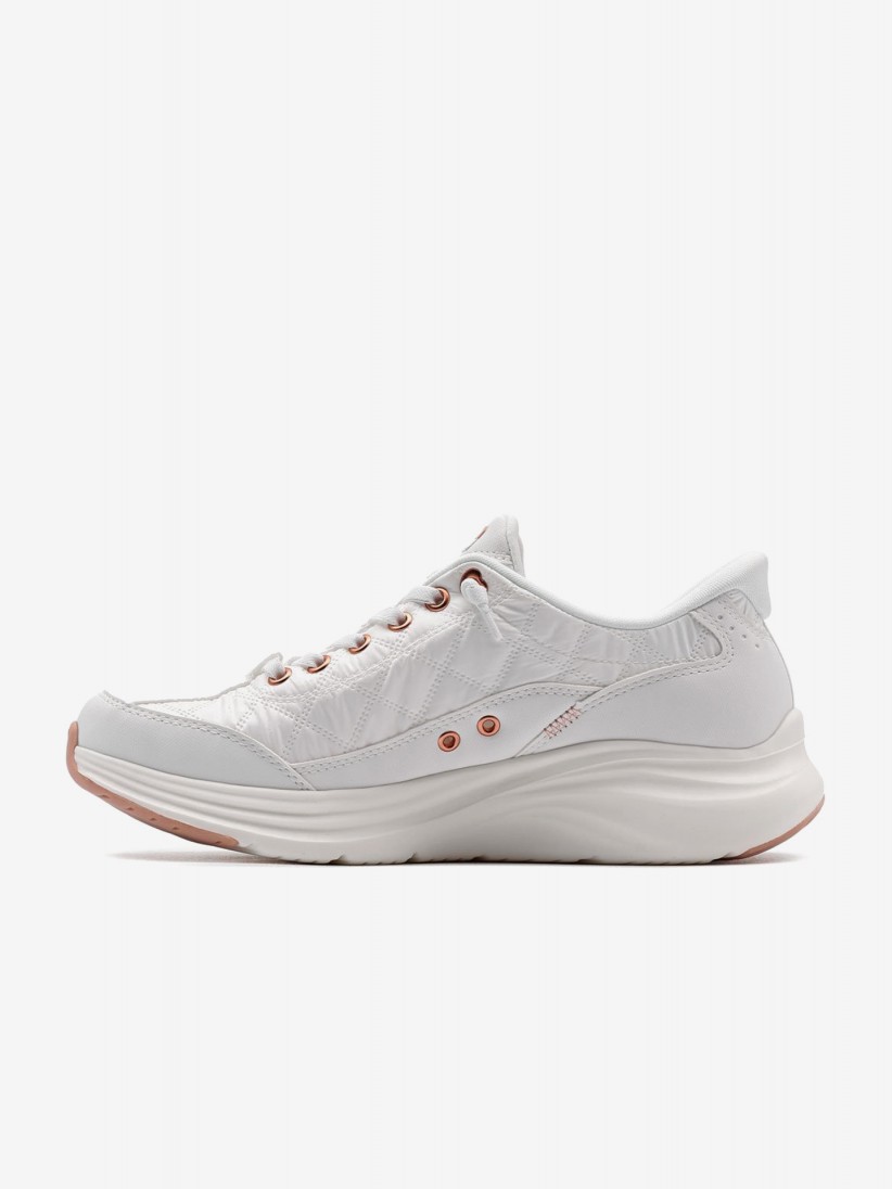 Sapatilhas Skechers Slip-ins Contour Foam Brancas e Douradas