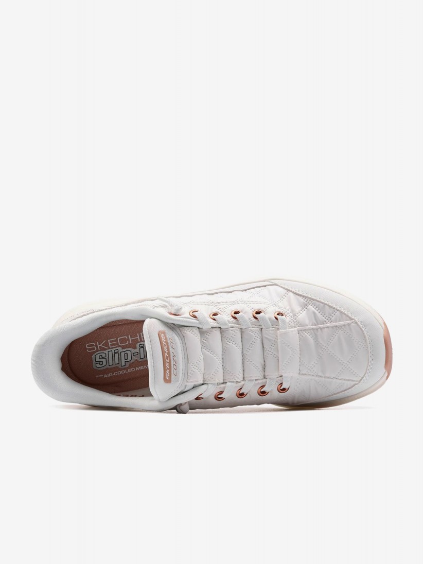 Sapatilhas Skechers Slip-ins Contour Foam Brancas e Douradas