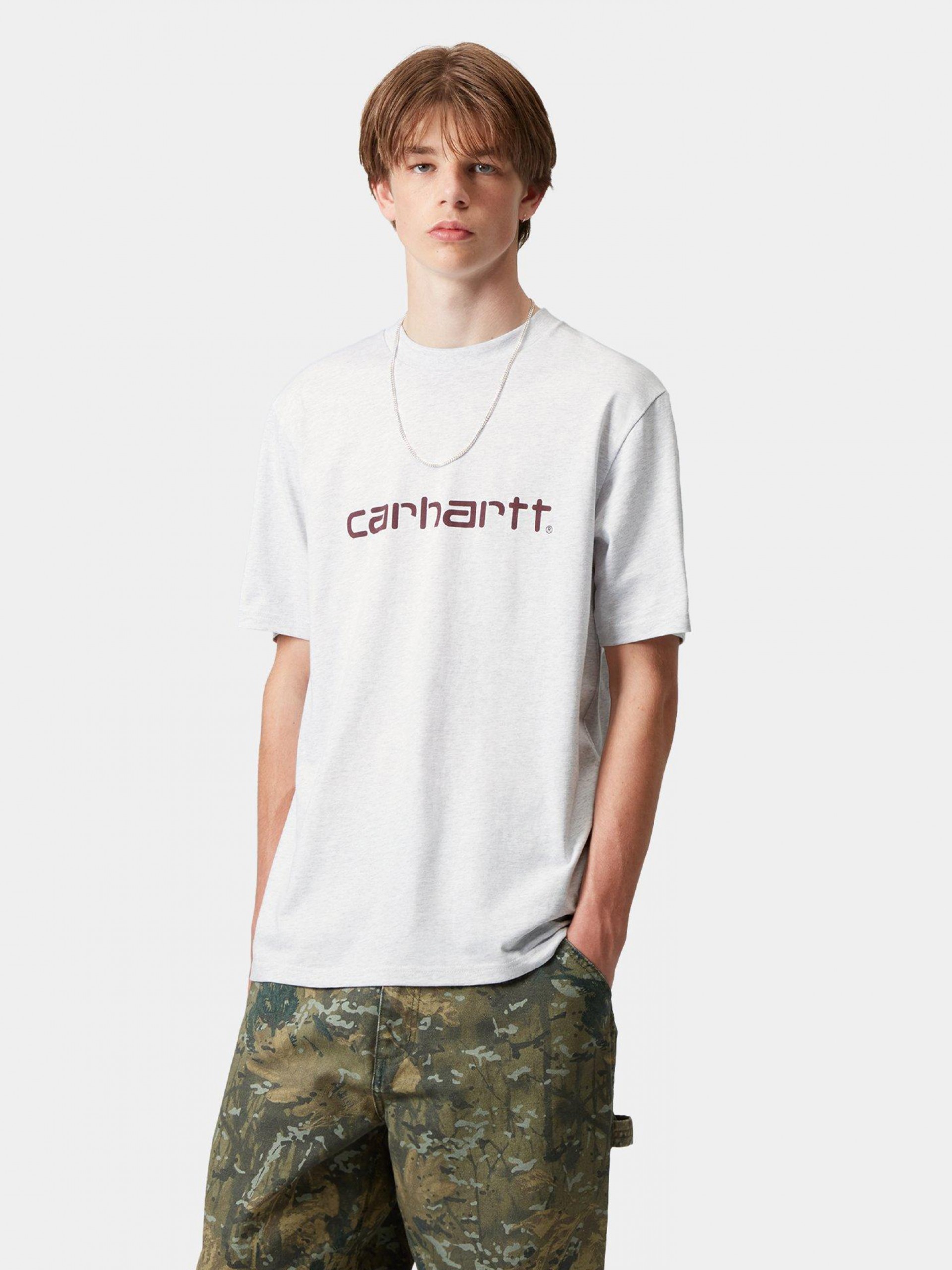 T-shirt Carhartt WIP Script Cinzenta