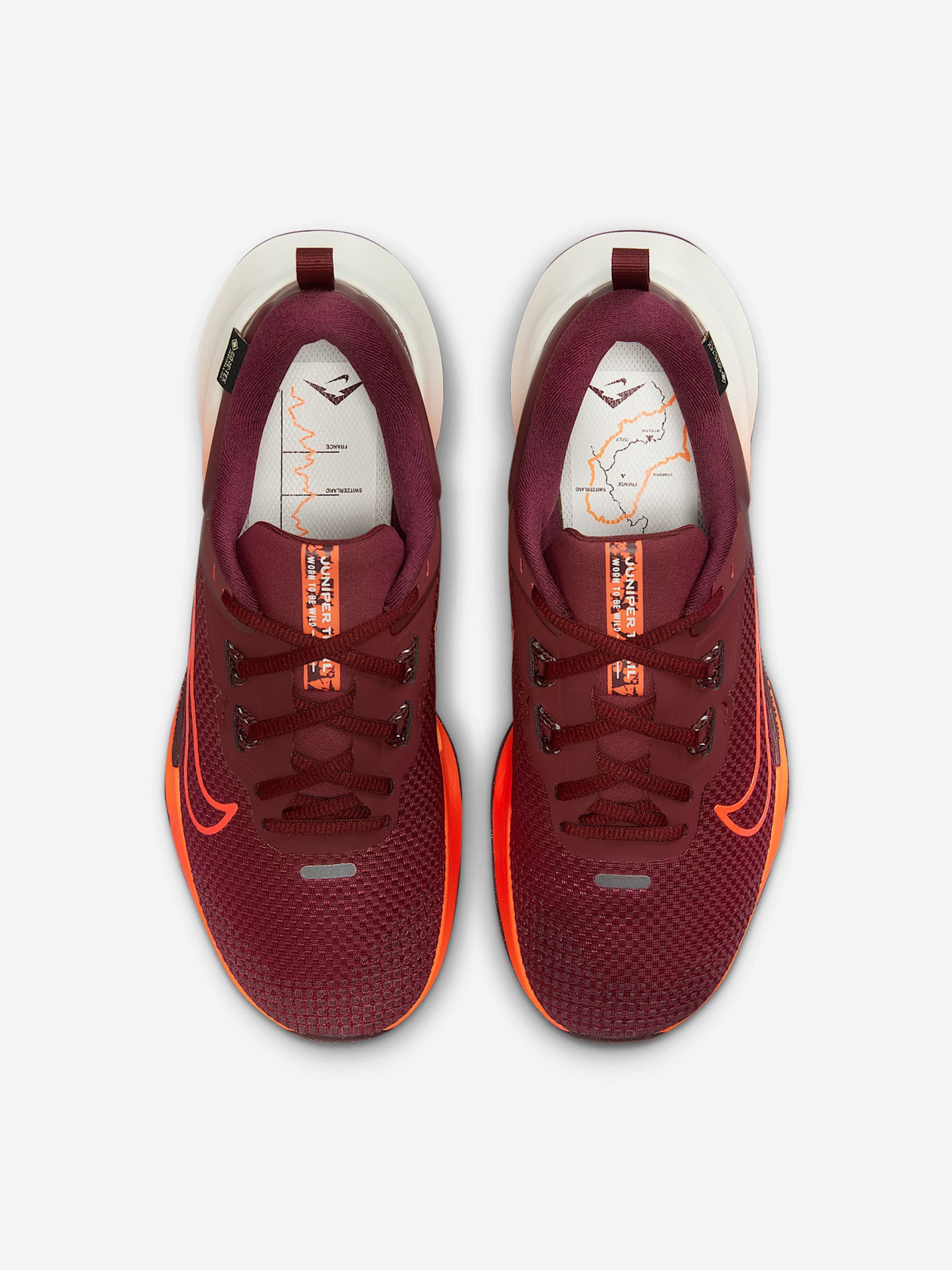 Sapatilhas de Trail Nike Juniper Trail 2 GORE-TEX Bordeaux e Laranja Para Mulher
