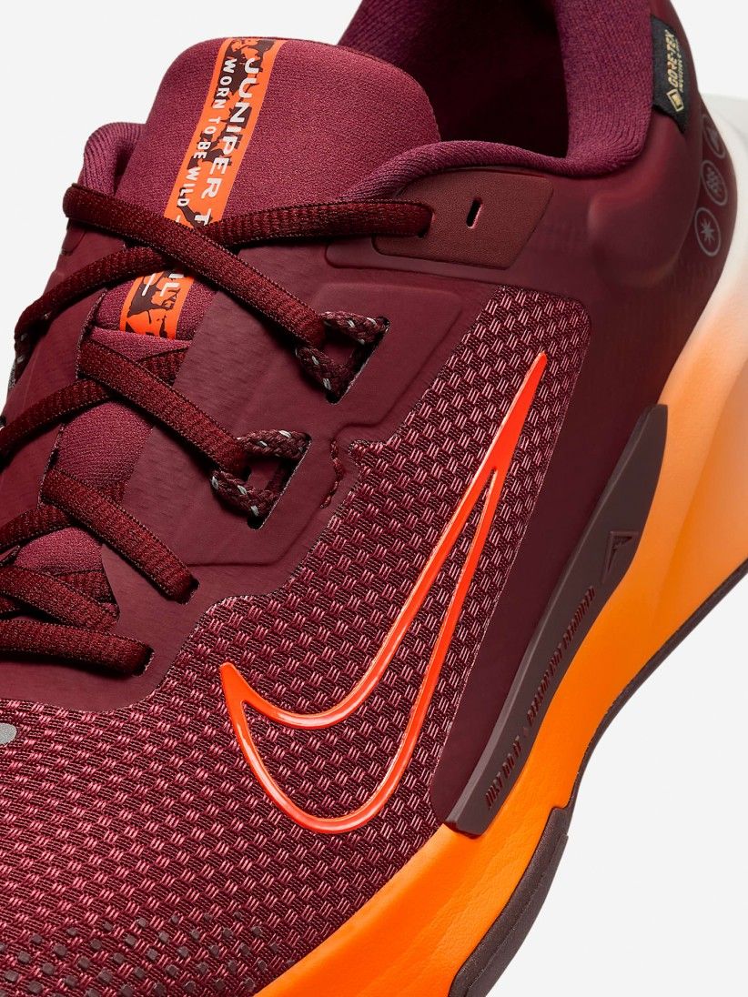 Sapatilhas de Trail Nike Juniper Trail 2 GORE-TEX Bordeaux e Laranja Para Homem