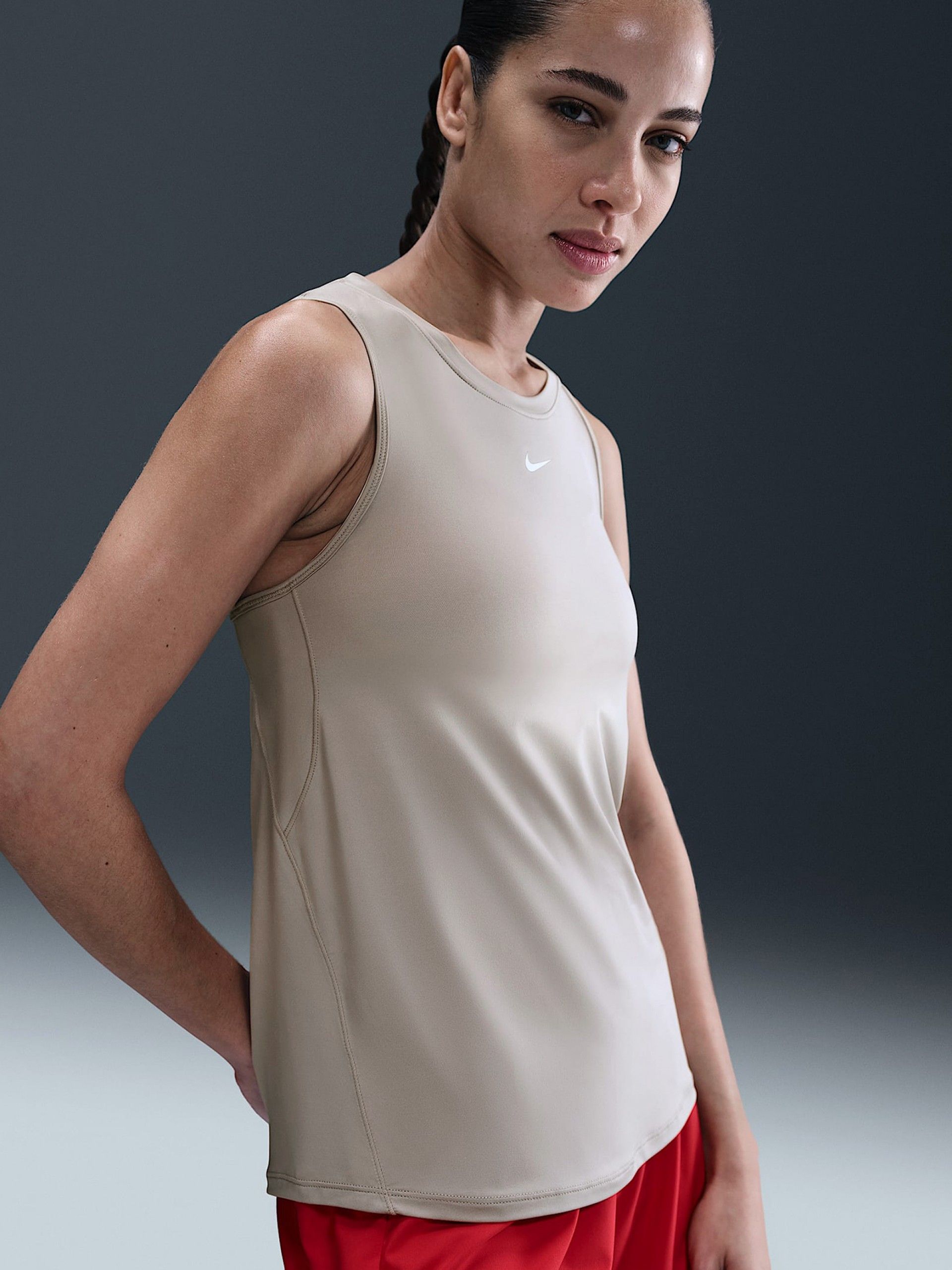 Camiseta de Tirantes de Entrenamiento Nike One Classic Dri-FIT Gris Para Mujer