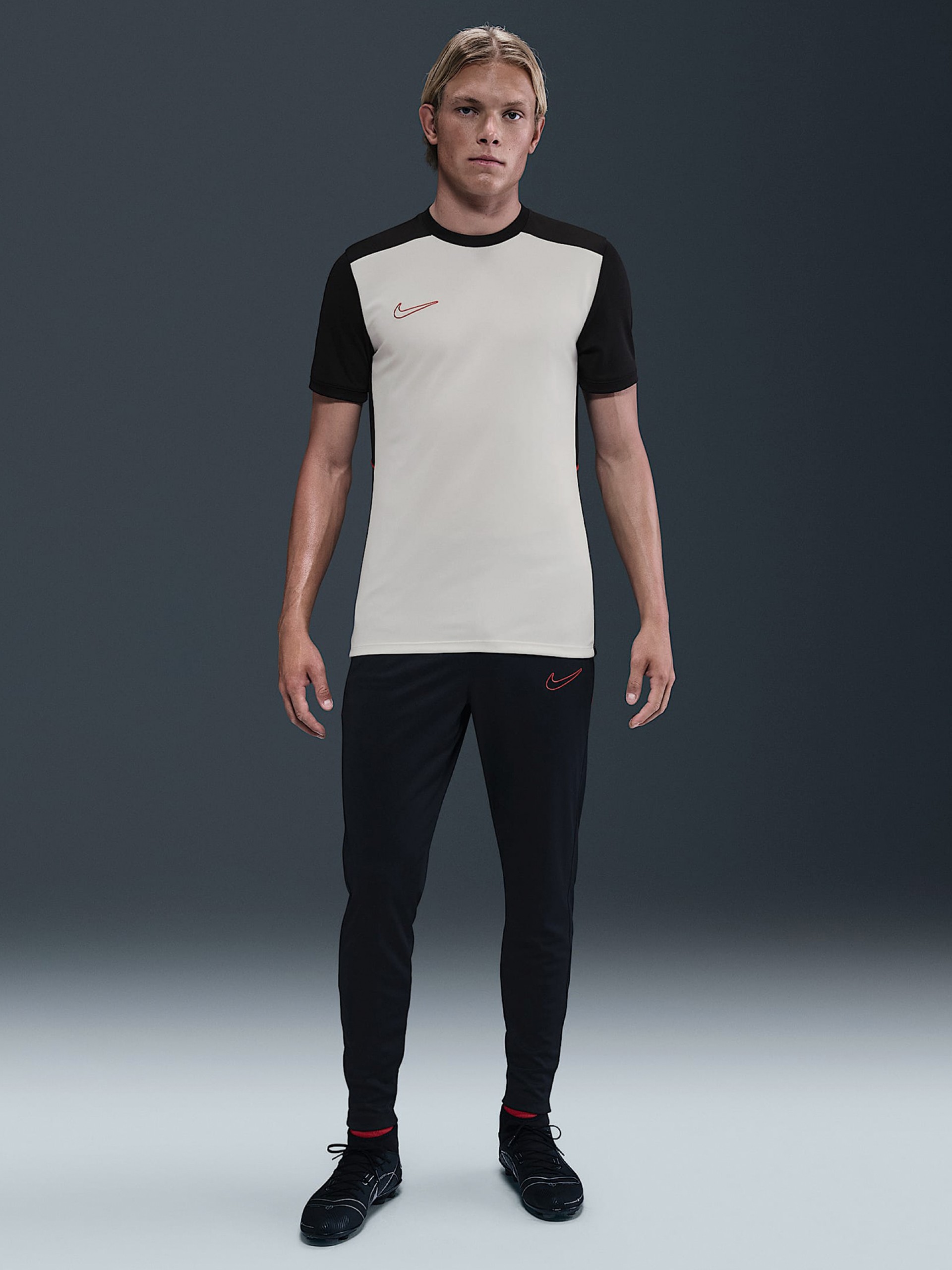 Nike Academy Dri-FIT White and Black Football T-shirt For Men