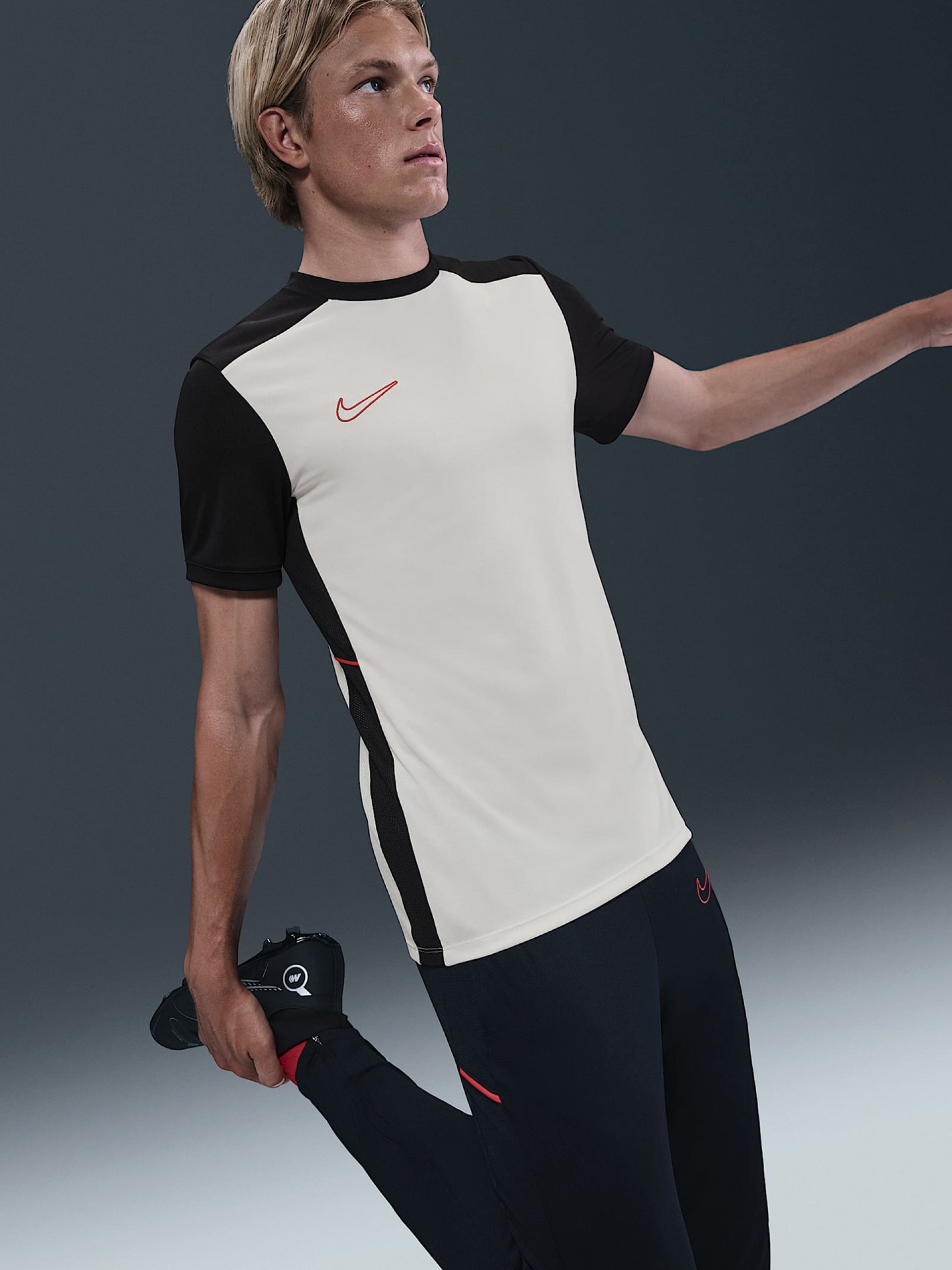 Nike Academy Dri-FIT White and Black Football T-shirt For Men