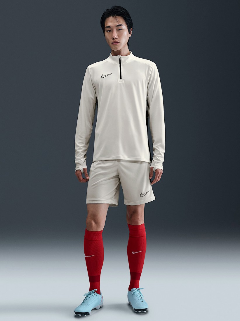 Camisola com Fecho de Futebol Nike Academy Dri-FIT Branca e Preta Para Homem