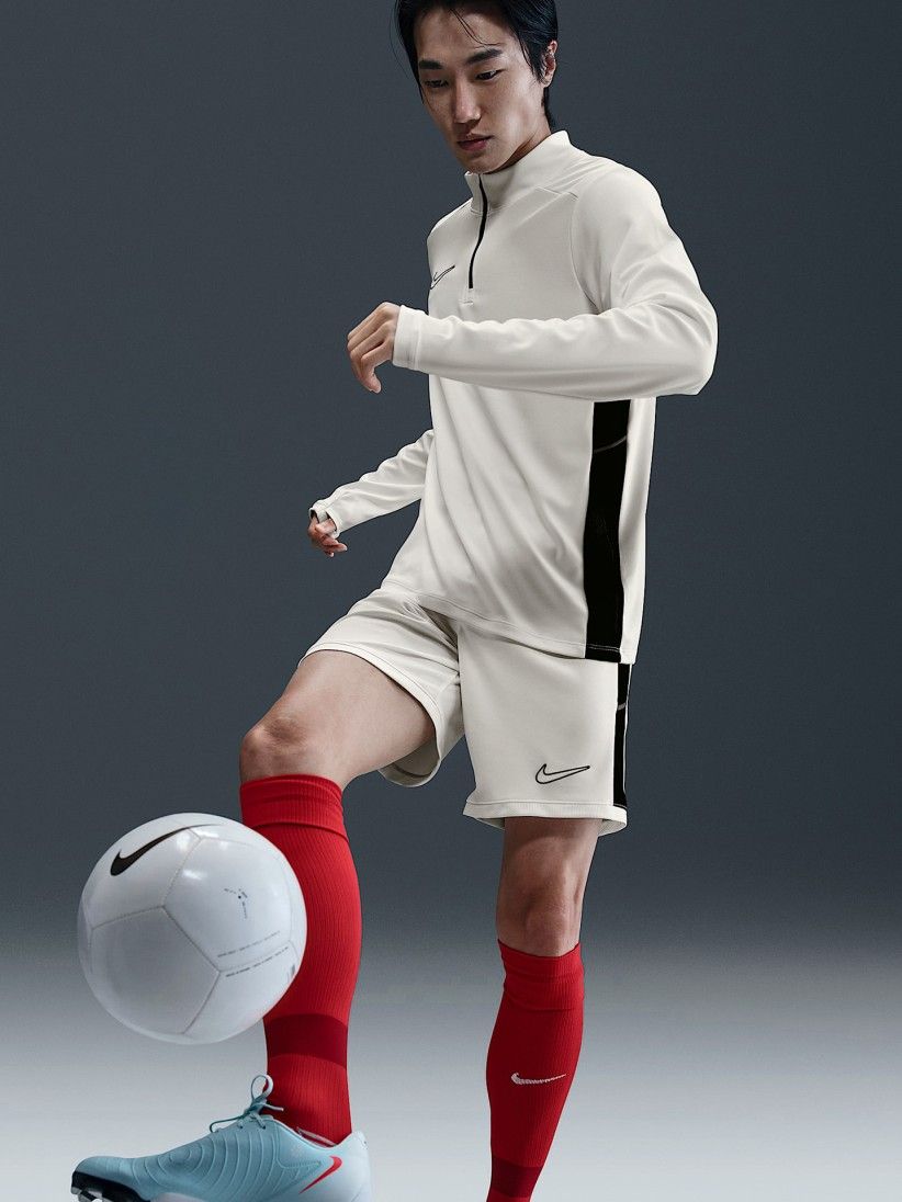 Camisola com Fecho de Futebol Nike Academy Dri-FIT Branca e Preta Para Homem