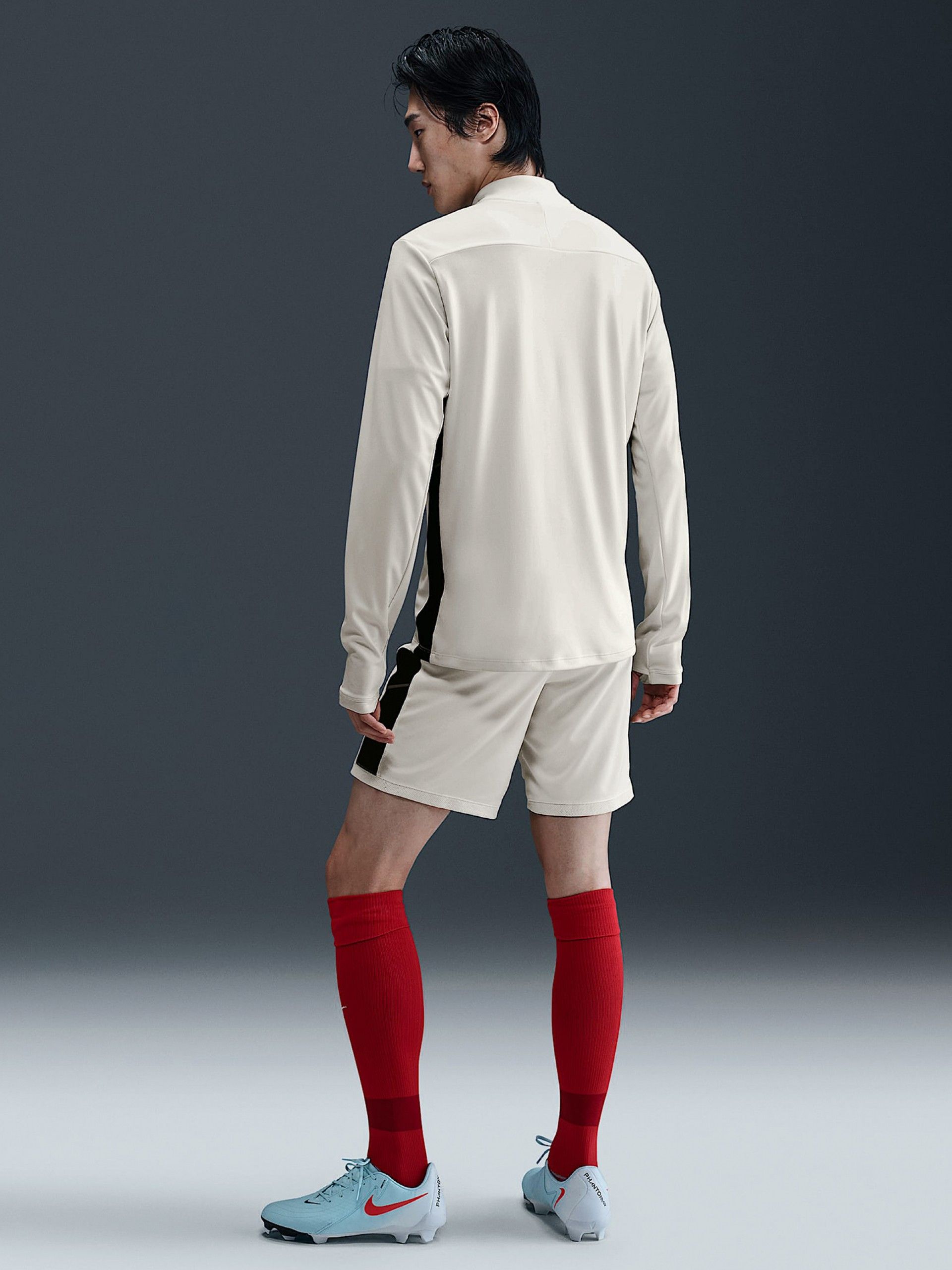 Sudadera con Cremallera de Fútbol Nike Academy Dri-FIT Blanca y Negra Para Hombre