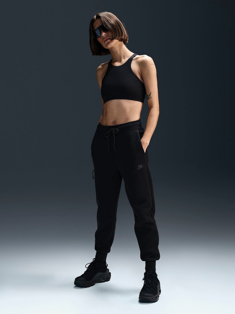Pantalones Nike Sportswear Tech Fleece Mid-Rise Negros Para Mujer