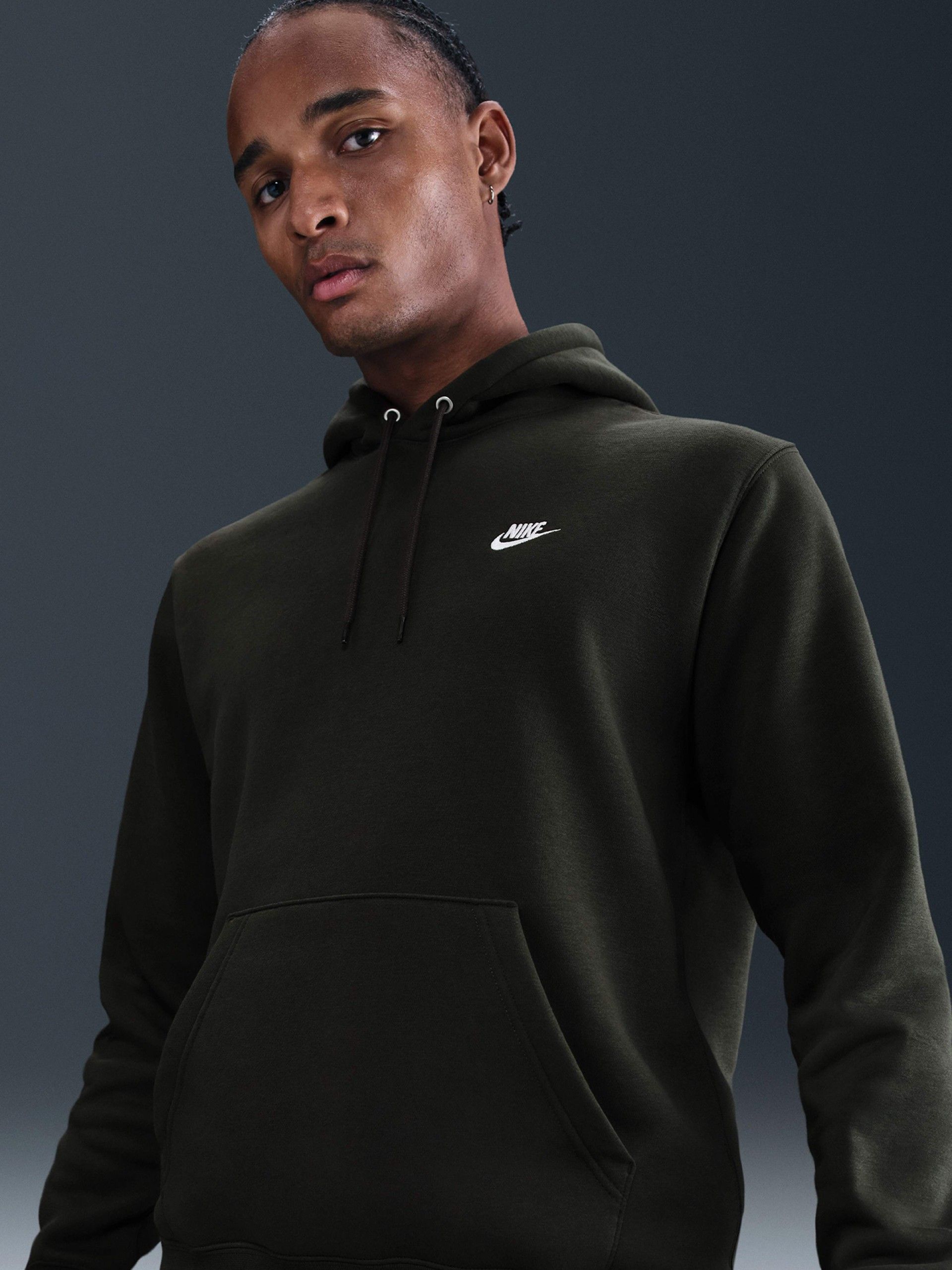 Sudadera con Capucha Nike Club Fleece Verde Para Hombre