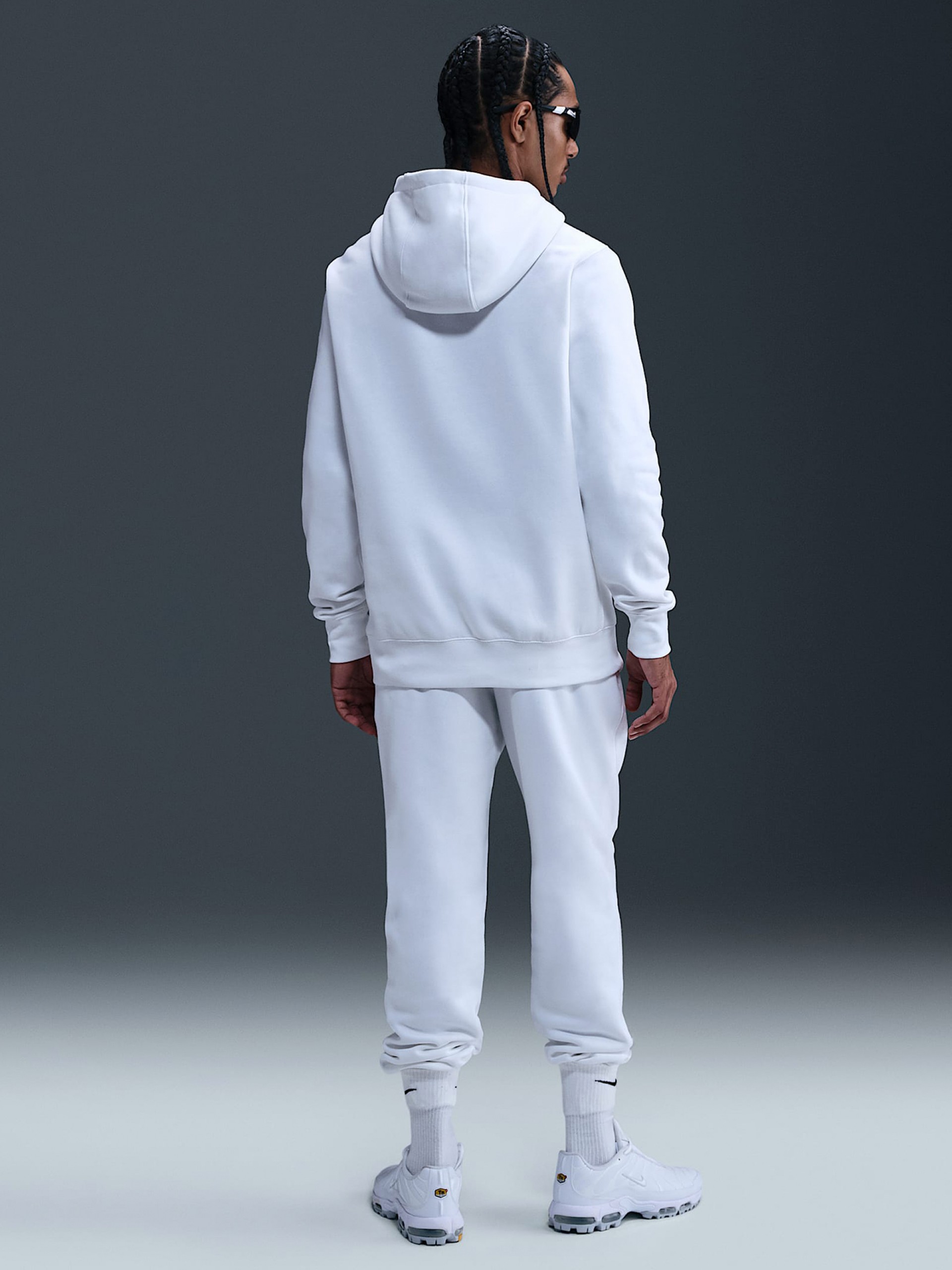 Camisola com Capuz Nike Club Fleece Branca Para Homem