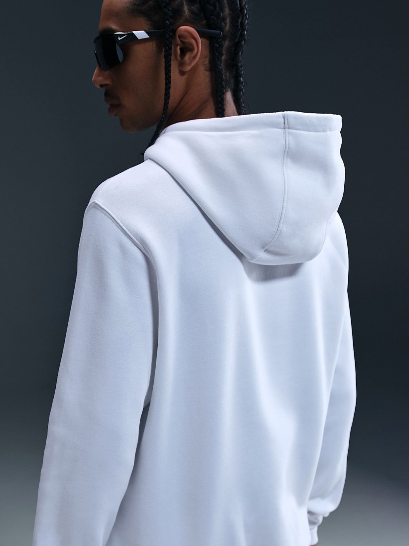 Camisola com Capuz Nike Club Fleece Branca Para Homem