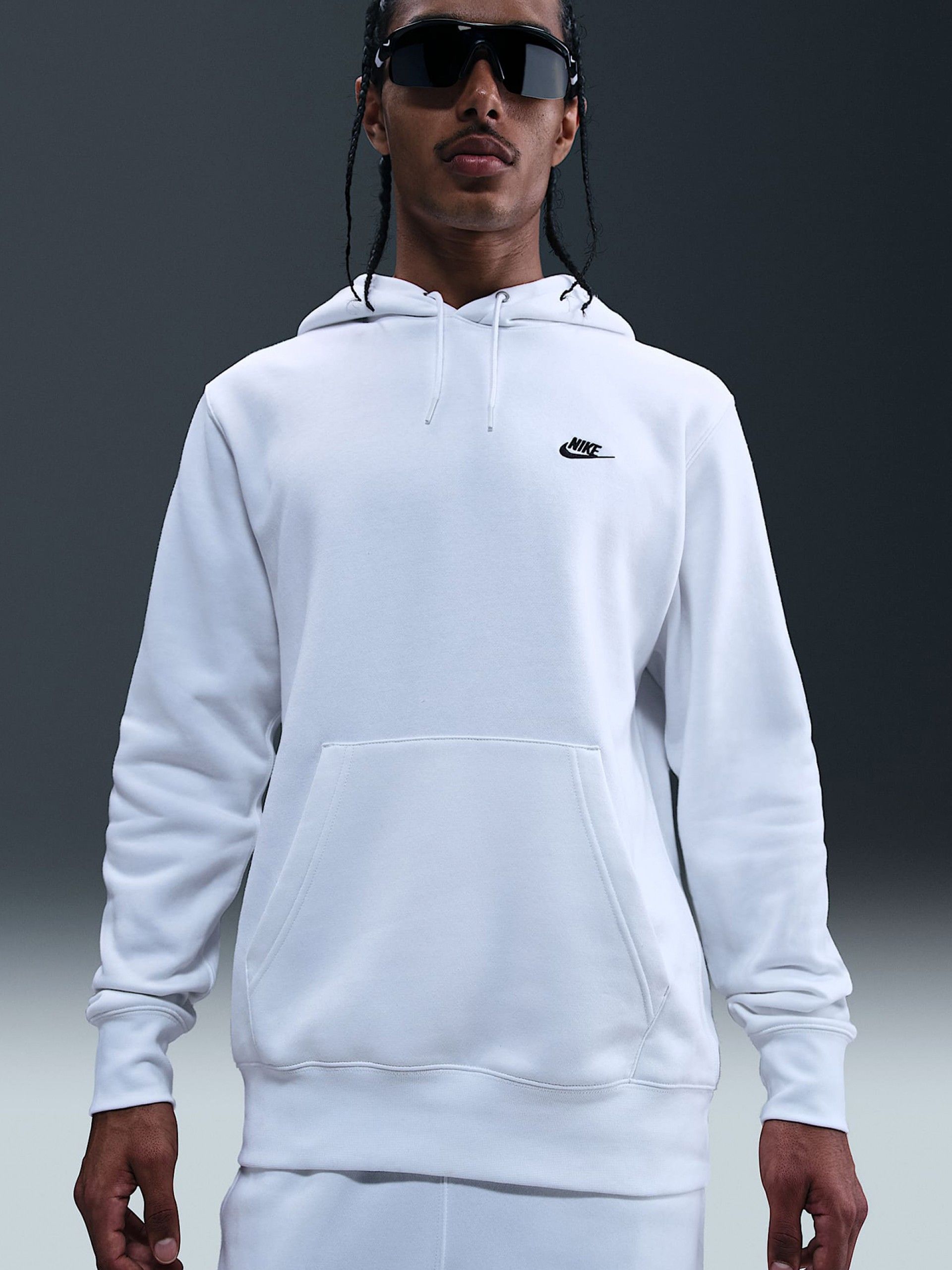 Sudadera con Capucha Nike Club Fleece Blanca Para Hombre