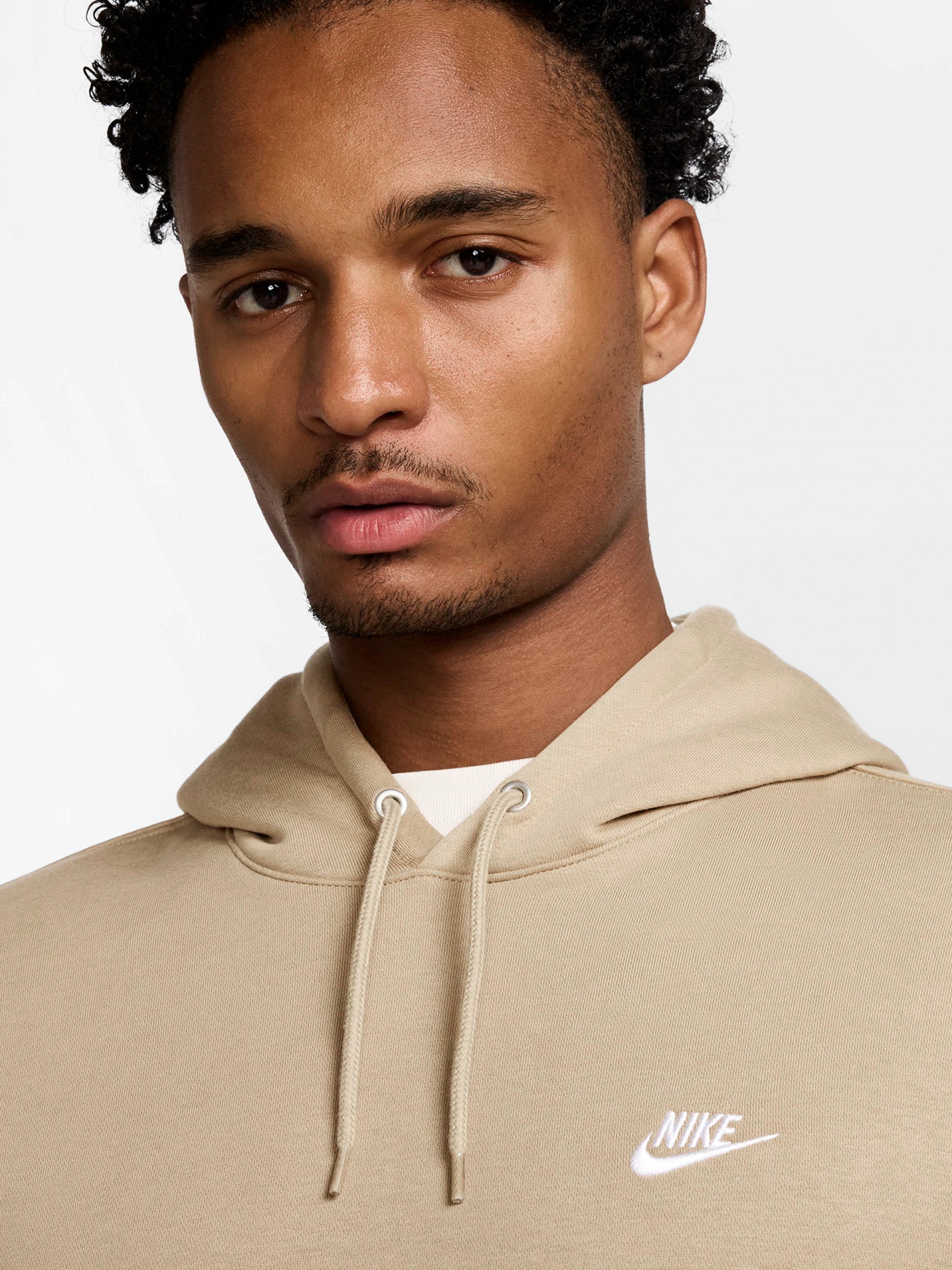 Sudadera con Capucha Nike Club Fleece Beige Para Hombre