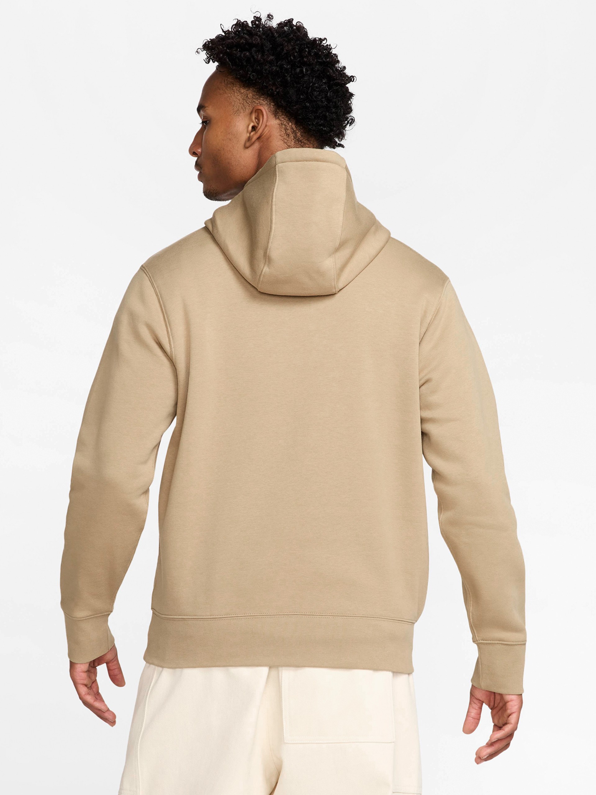 Camisola com Capuz Nike Club Fleece Bege Para Homem