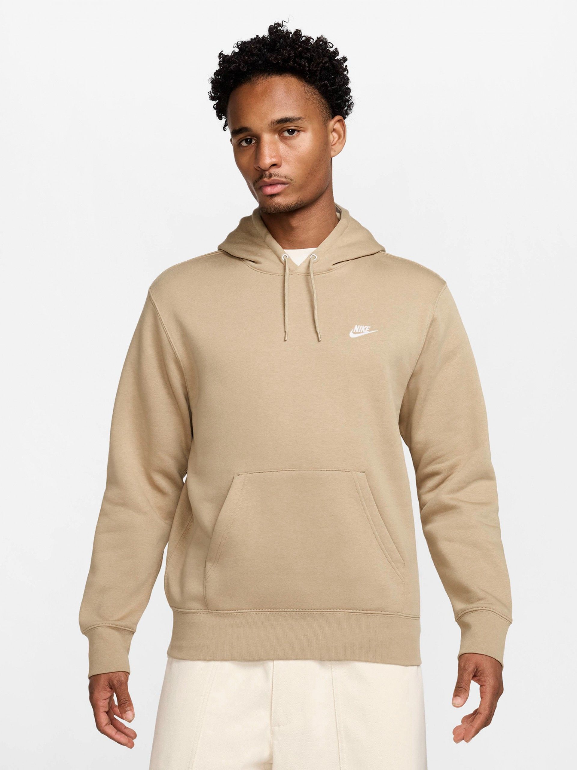 Camisola com Capuz Nike Club Fleece Bege Para Homem