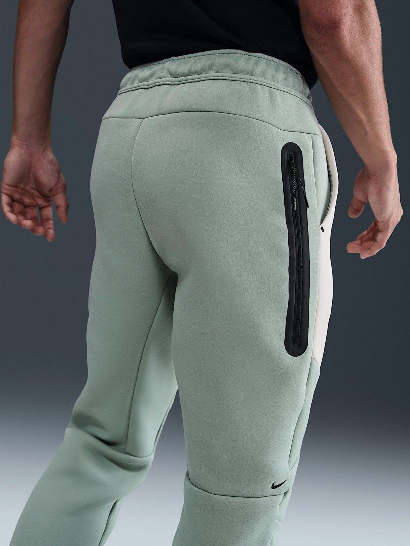 Calas Nike Tech Fleece Slim Fit Verdes e Bege Para Homem