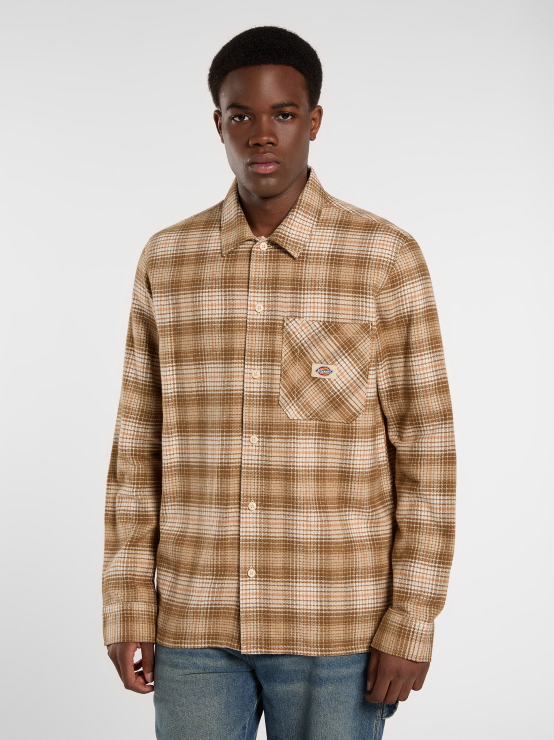 Camisa Dickies Forest Check Padrão Xadrez Camel