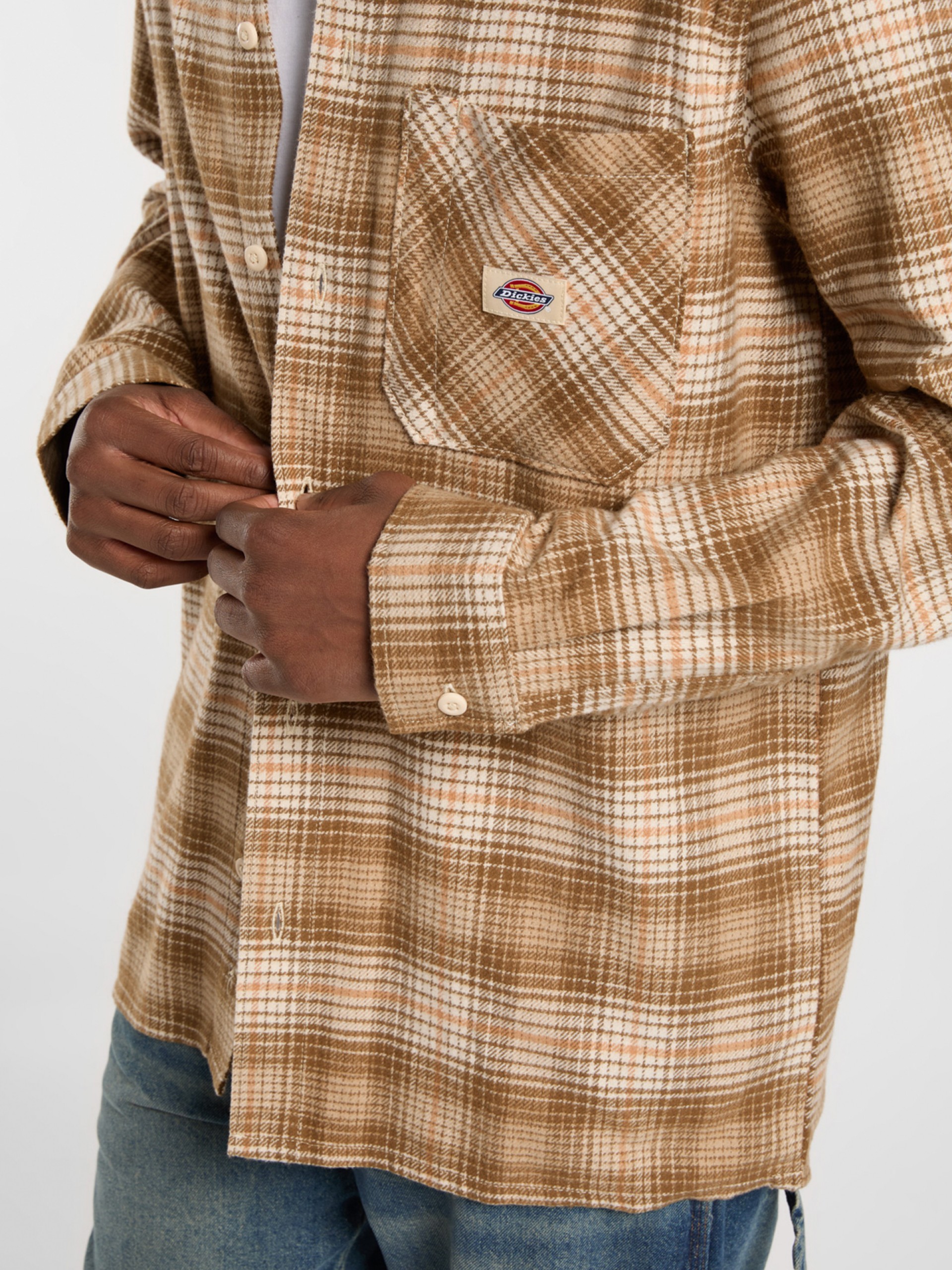 Camisa Dickies Forest Check Padrão Xadrez Camel