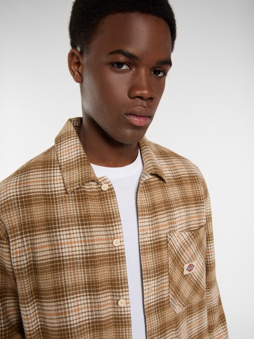 Dickies Forest Chequered Pattern Camel Shirt