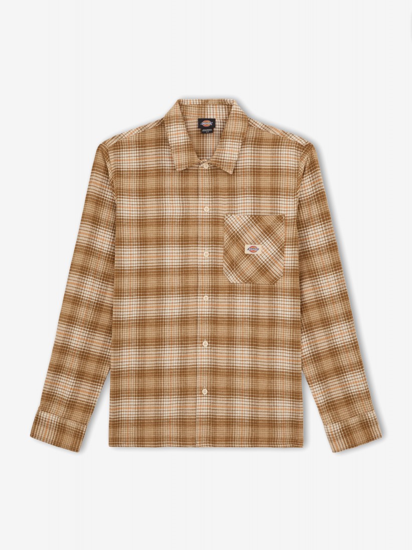 Dickies Forest Chequered Pattern Camel Shirt