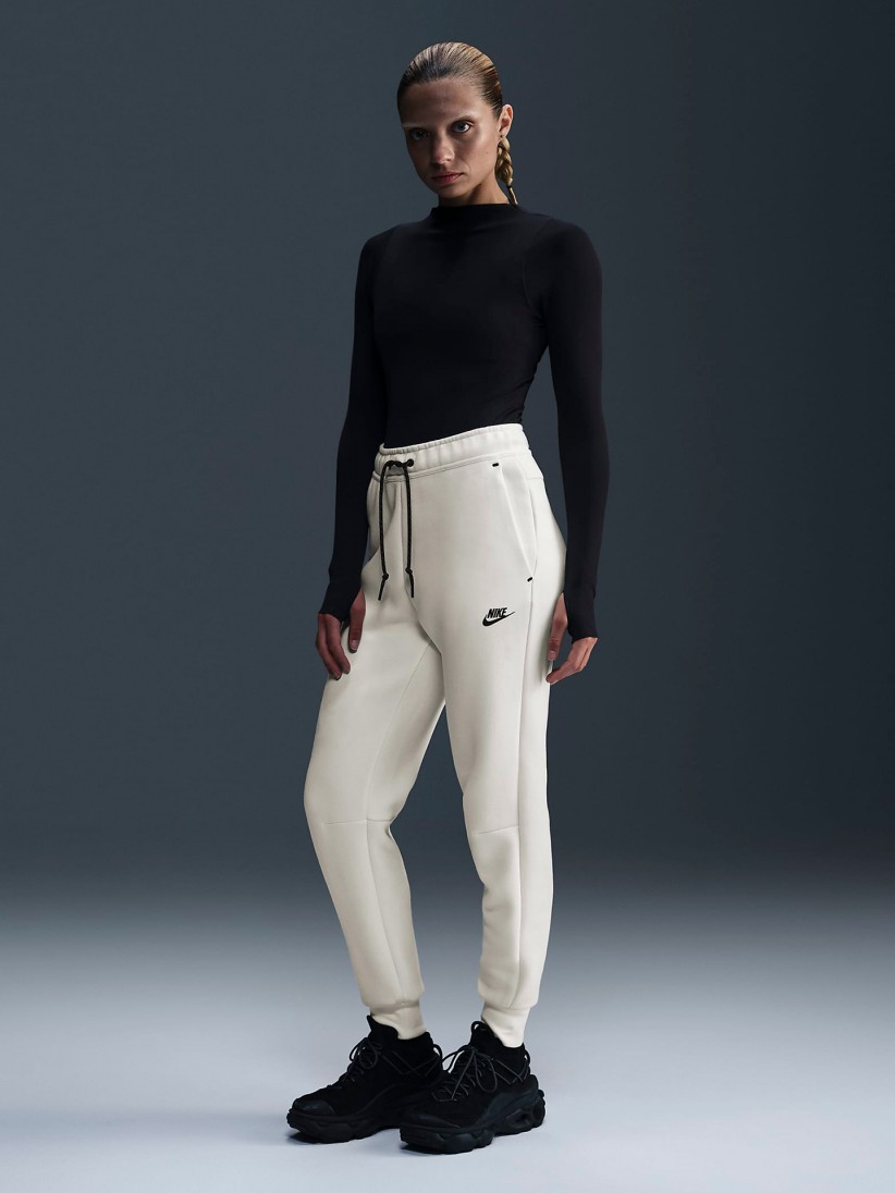 Pantalones Nike Sportswear Tech Fleece Mid-Rise Blancos Para Mujer Pantalones Nike Sportswear Tech Fleece Mid-Rise Blancos Para Mujer