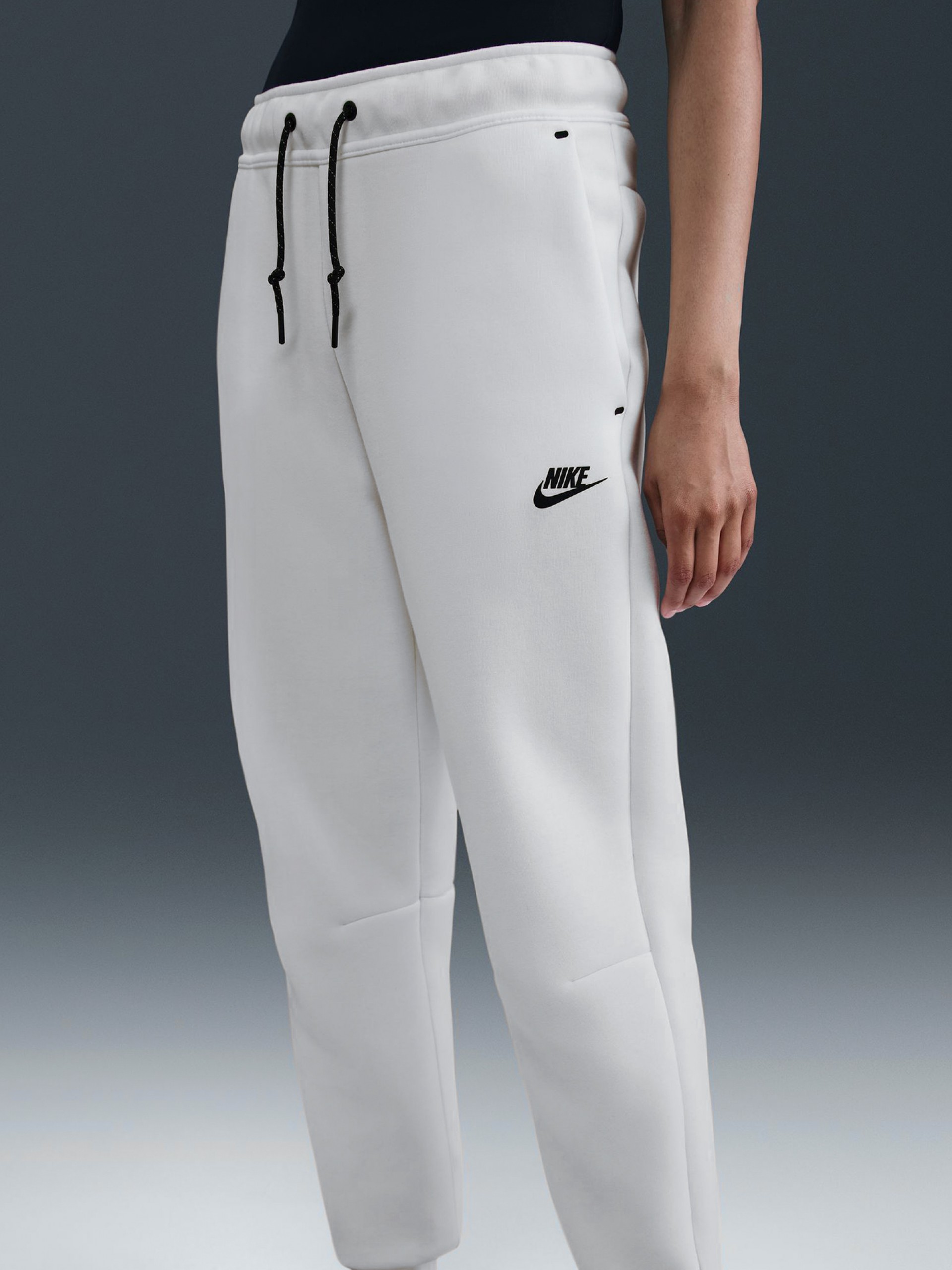 Pantalones Nike Sportswear Tech Fleece Mid-Rise Blancos Para Mujer