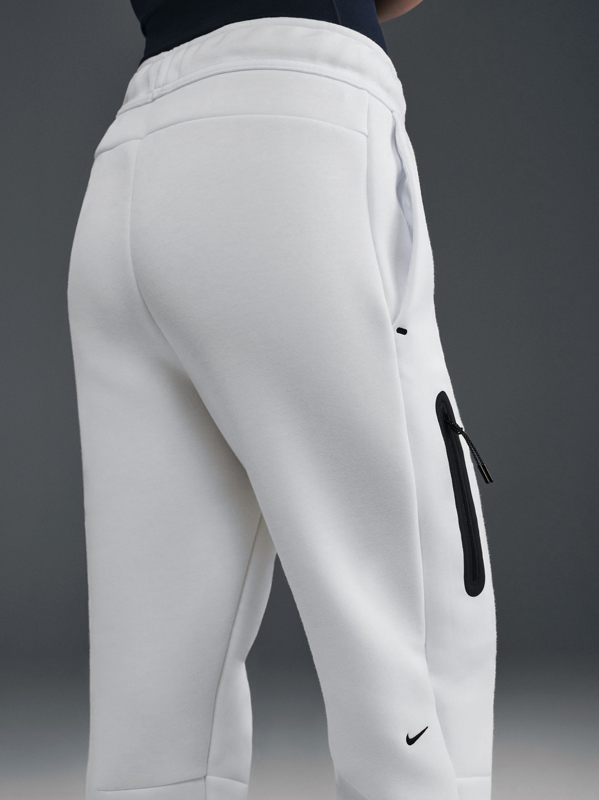 Pantalones Nike Sportswear Tech Fleece Mid-Rise Blancos Para Mujer