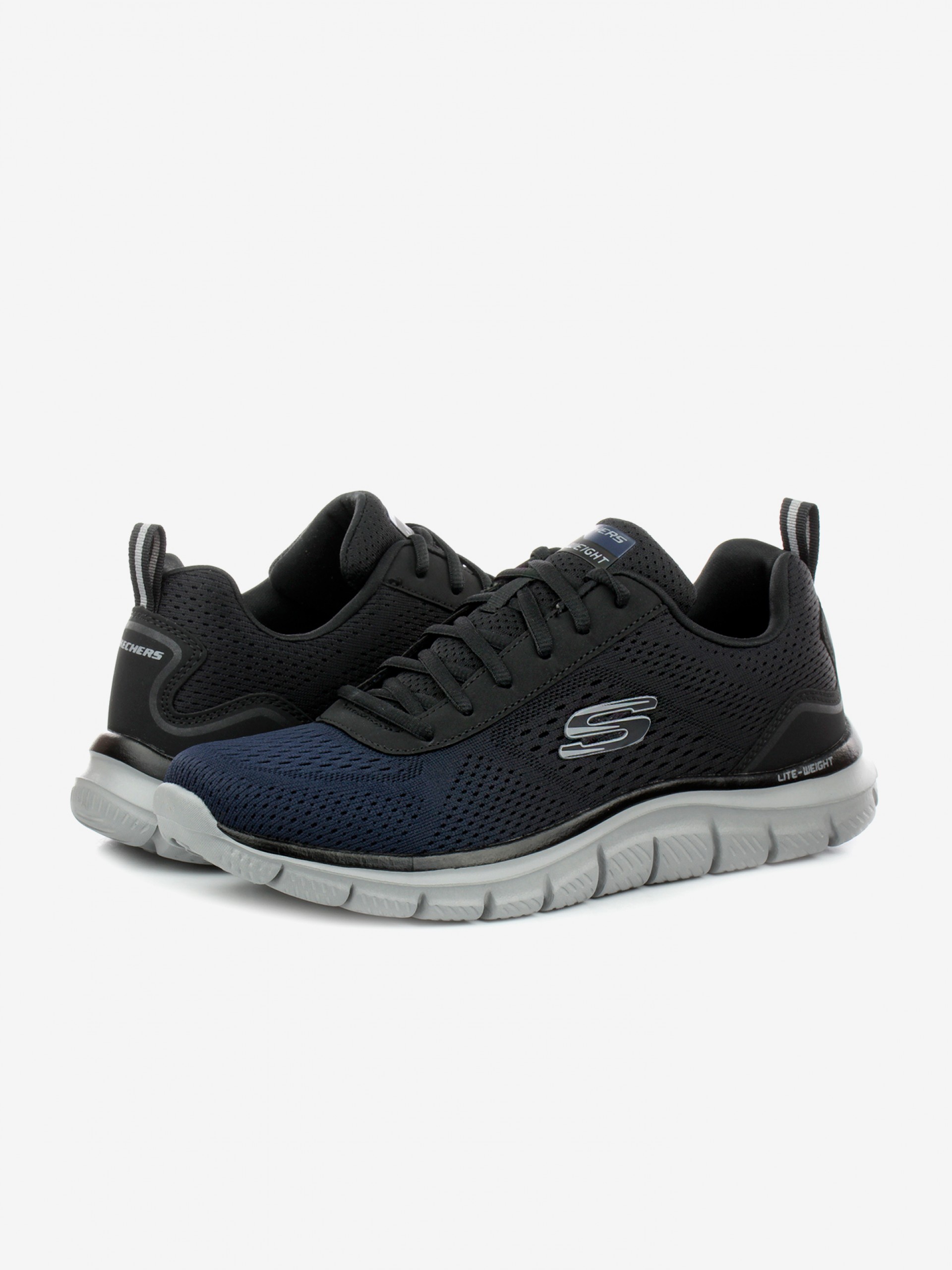 Sapatilhas Skechers Track - Ripkent Pretas e Azuis