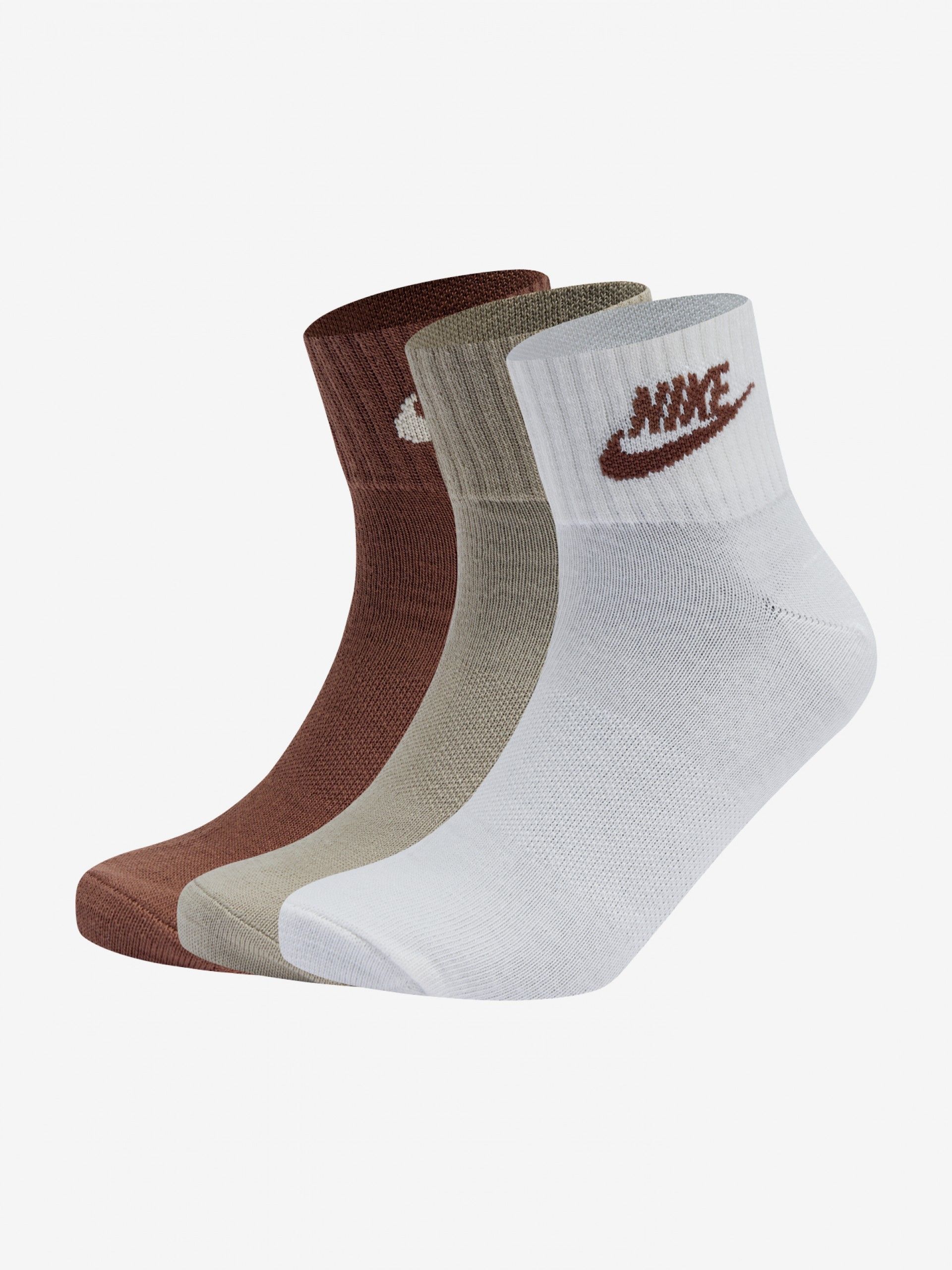 Calcetines Nike Everyday Essential Ankle Marrones/Caqui/Blancos (3 Pares)