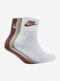 Nike Everyday Essential Ankle Brown/Khaki/White Socks (3 Pairs)