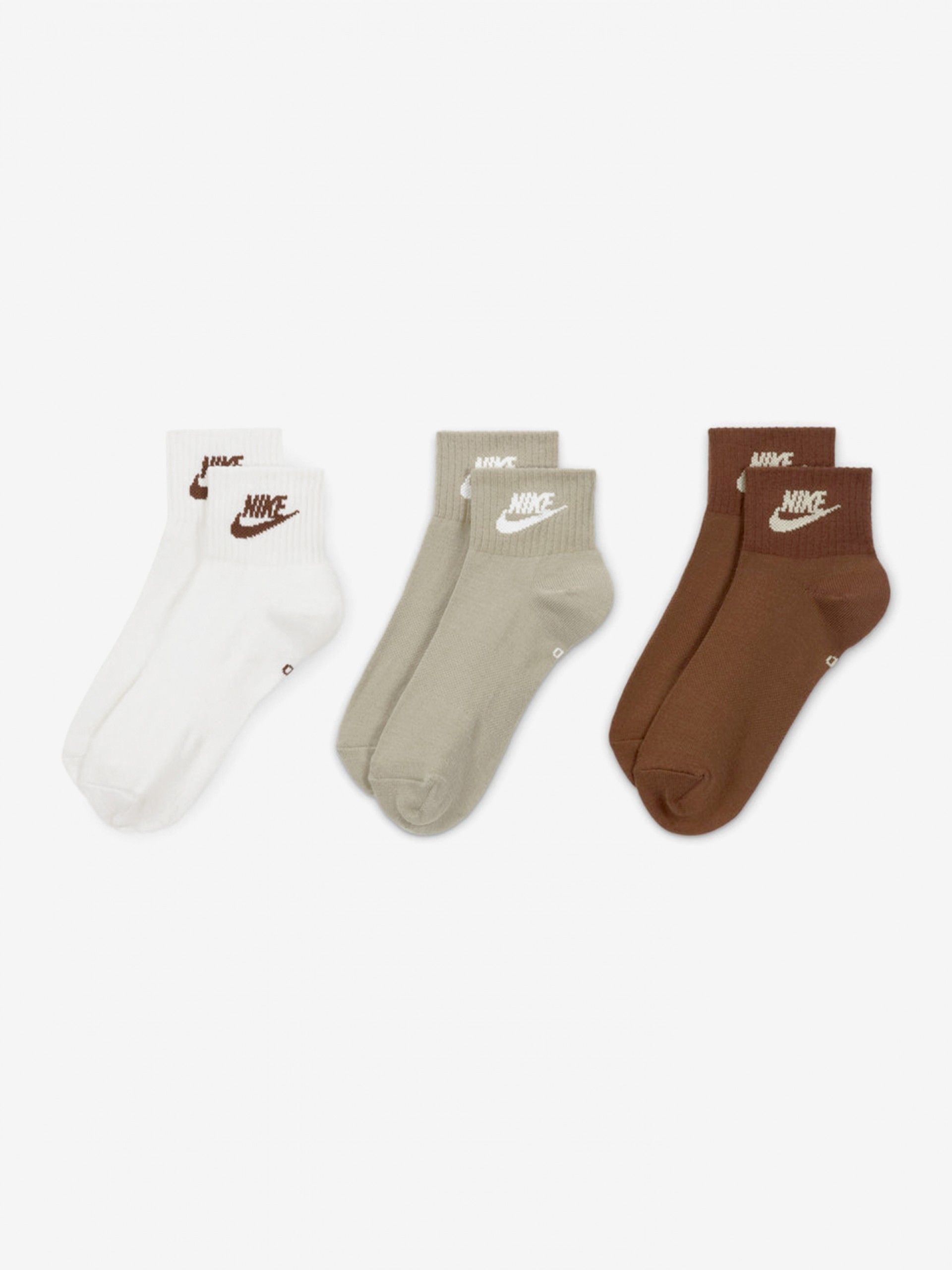 Calcetines Nike Everyday Essential Ankle Marrones/Caqui/Blancos (3 Pares)