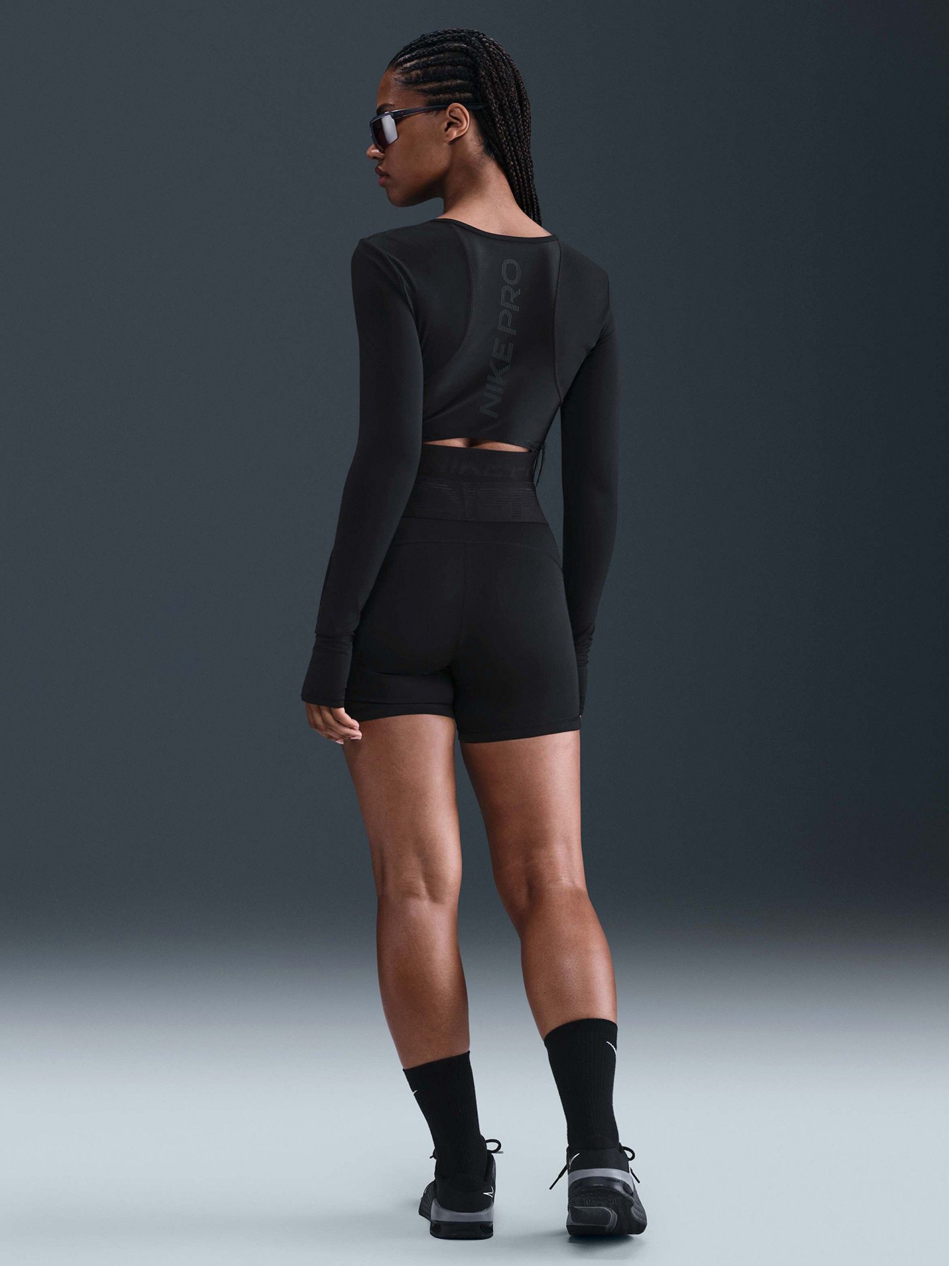 Pantalones Cortos de Ciclismo Nike Pro Sculpt Dri-FIT High Rise 13cm Negros Para Mujer