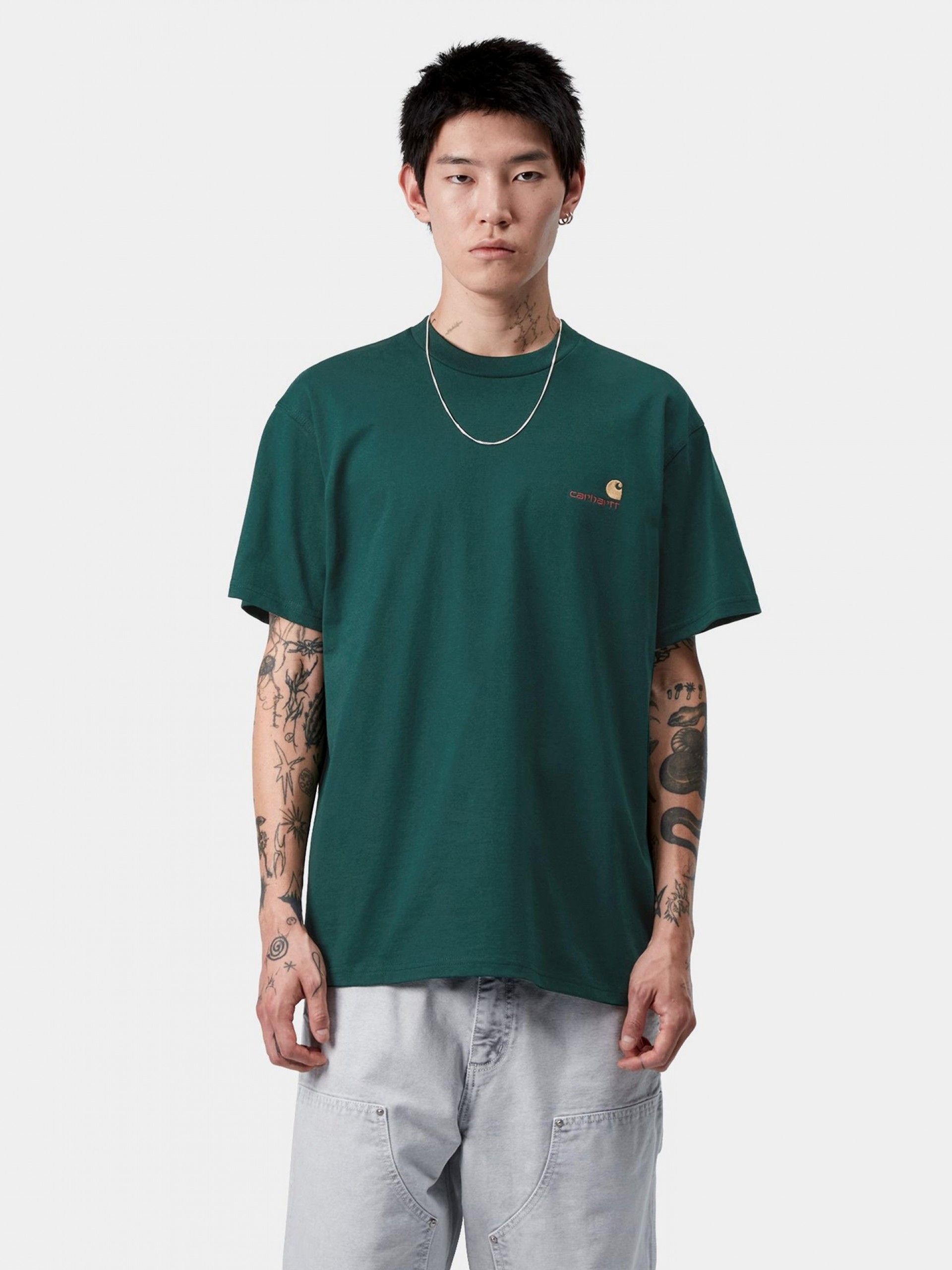 Camiseta Carhartt WIP American Script Verde