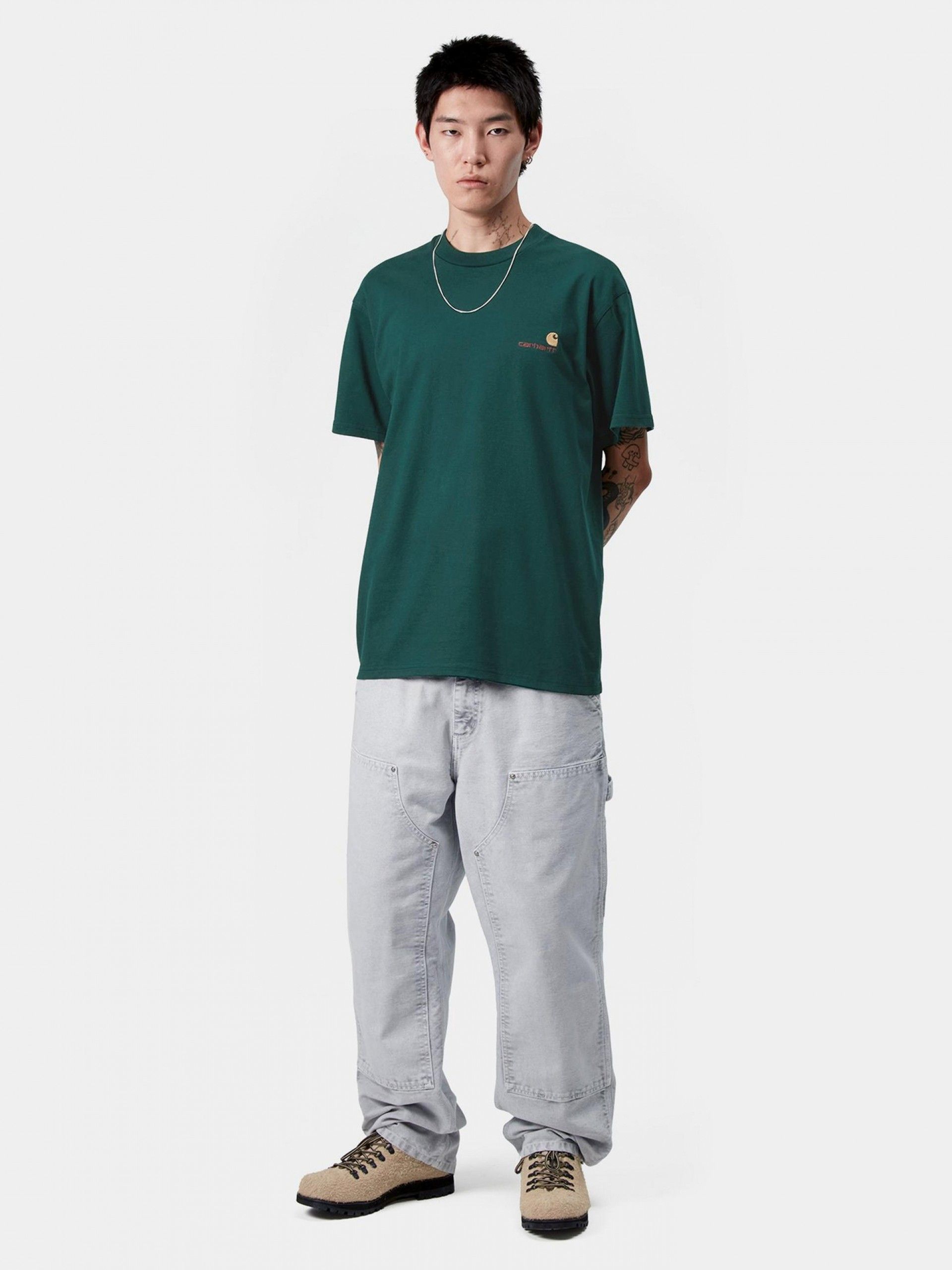T-shirt Carhartt WIP American Script Verde