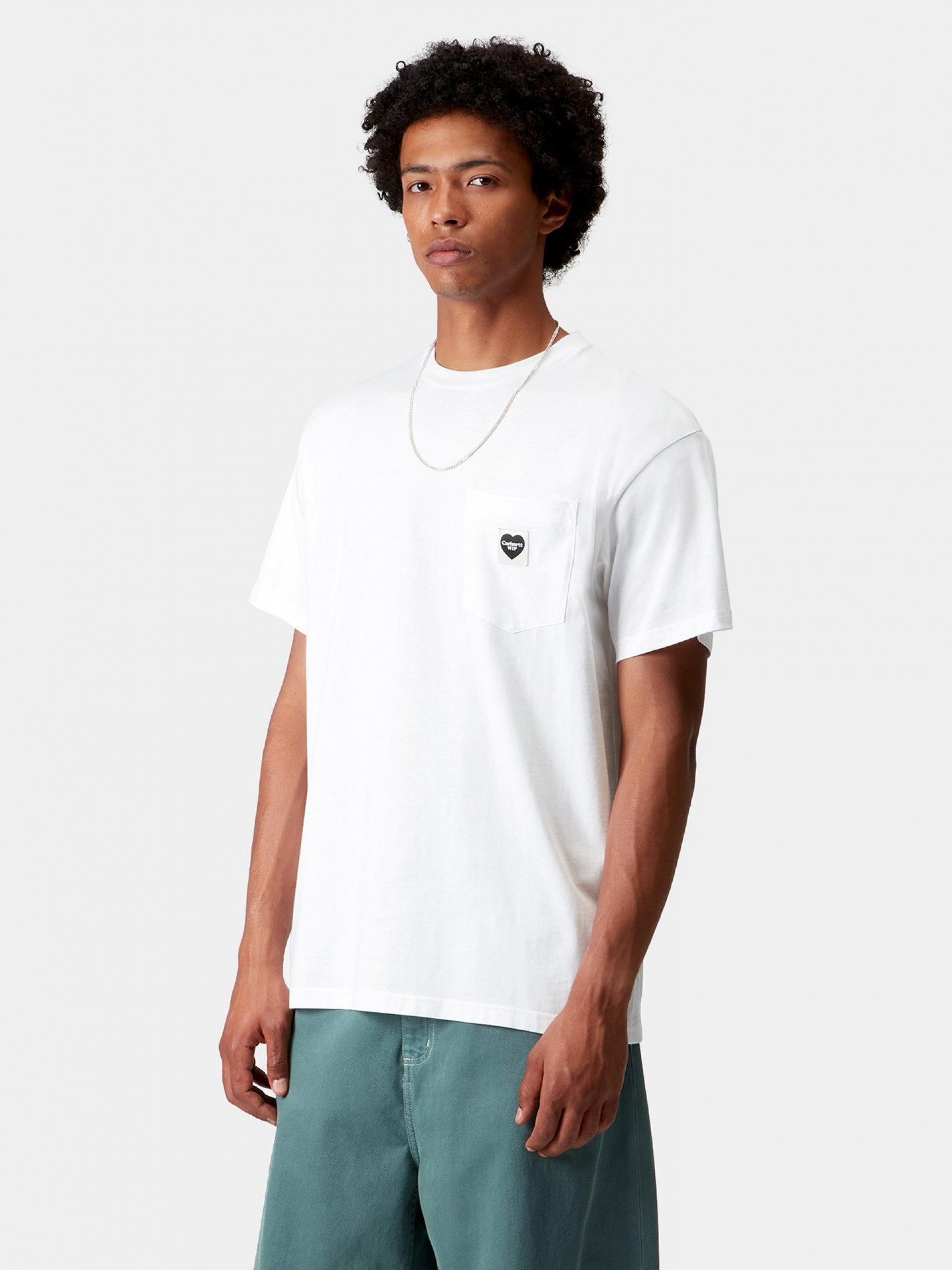 T-shirt Carhartt WIP Pocket Heart Branca