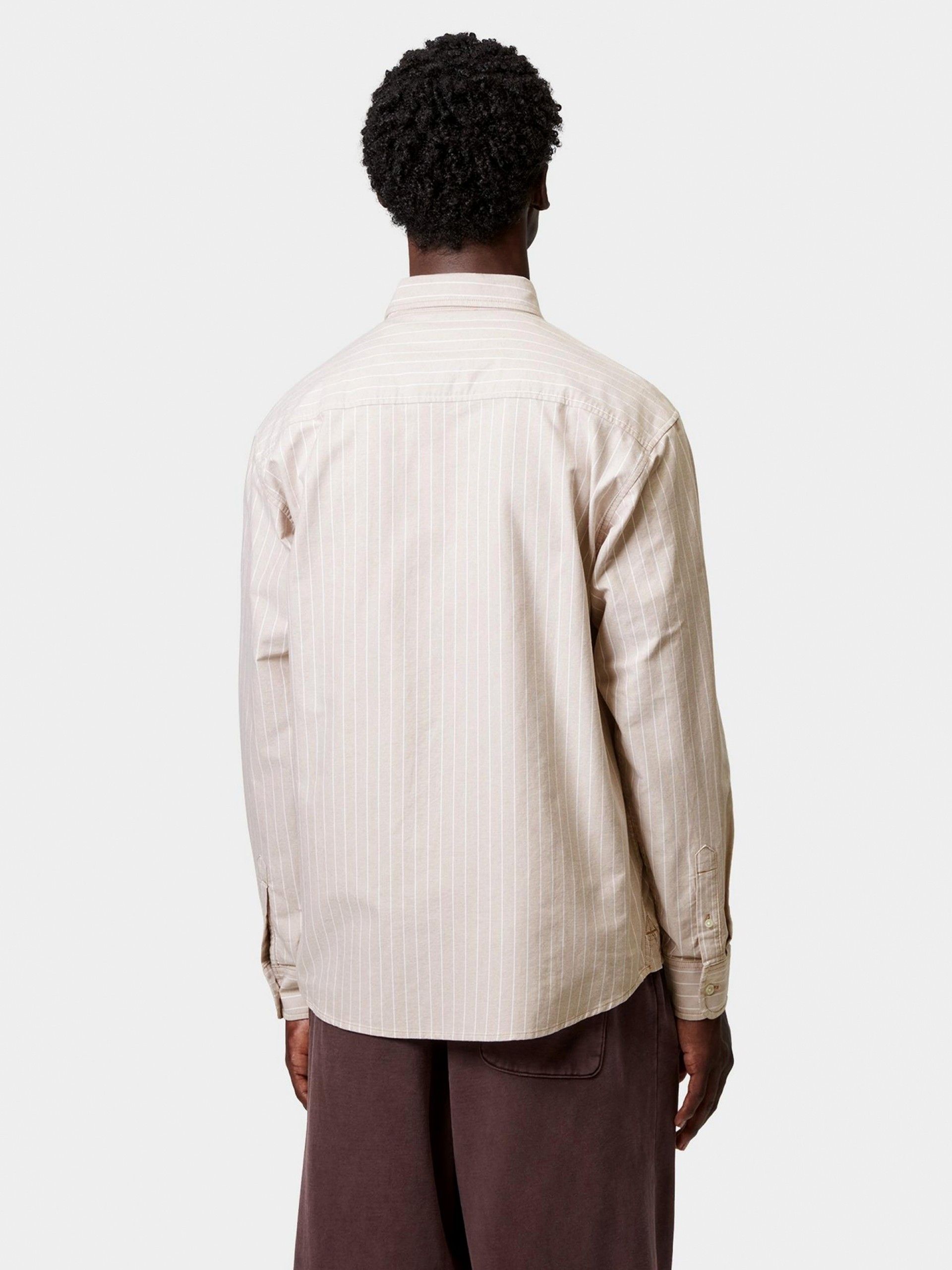 Camisa Carhartt WIP Cassel Às Riscas Bege