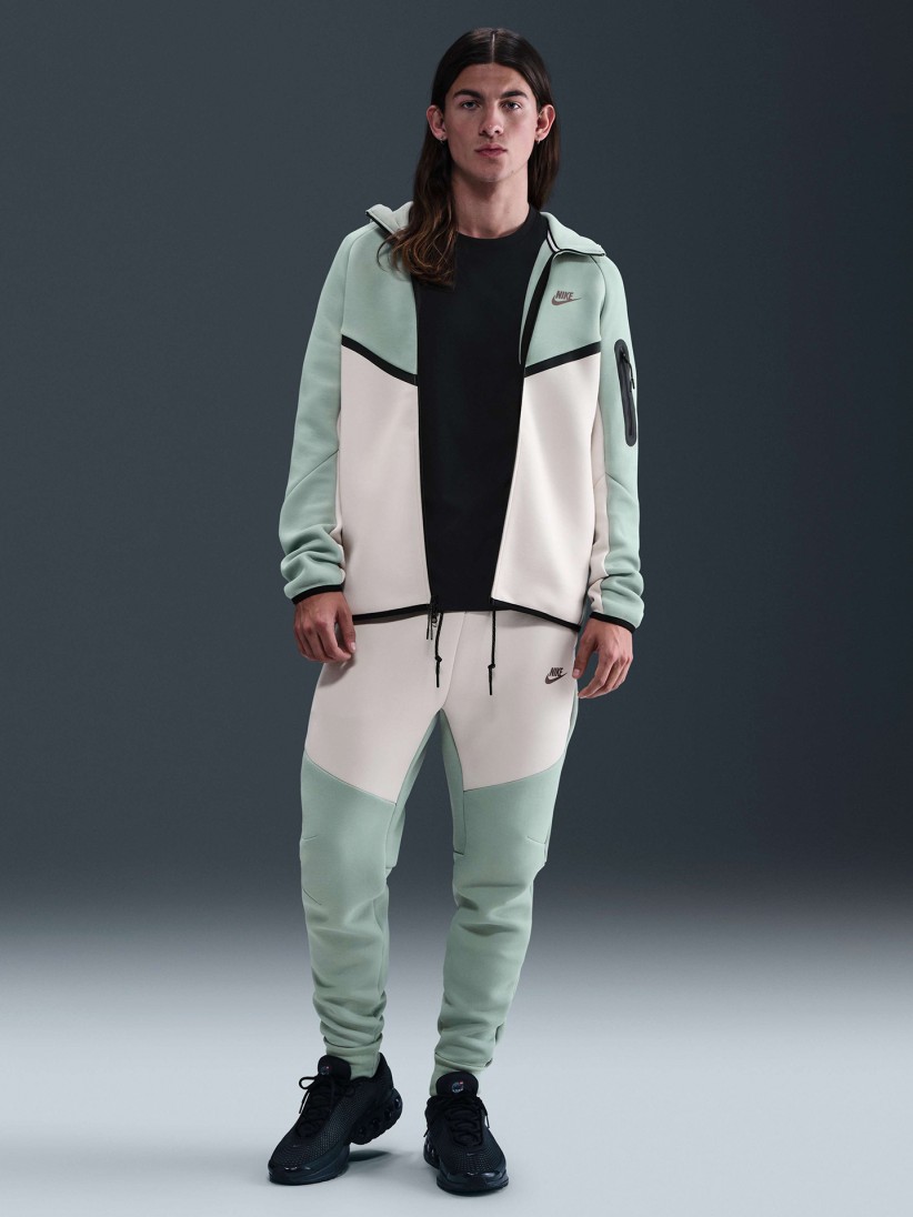 Nike Tech Fleece Windrunner Green and Beige Hooded Jacket For Men