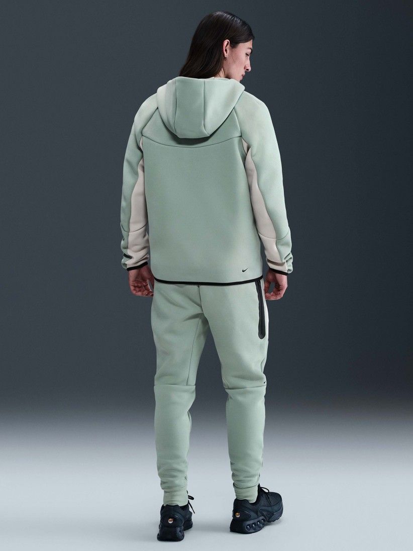 Nike Tech Fleece Windrunner Green and Beige Hooded Jacket For Men