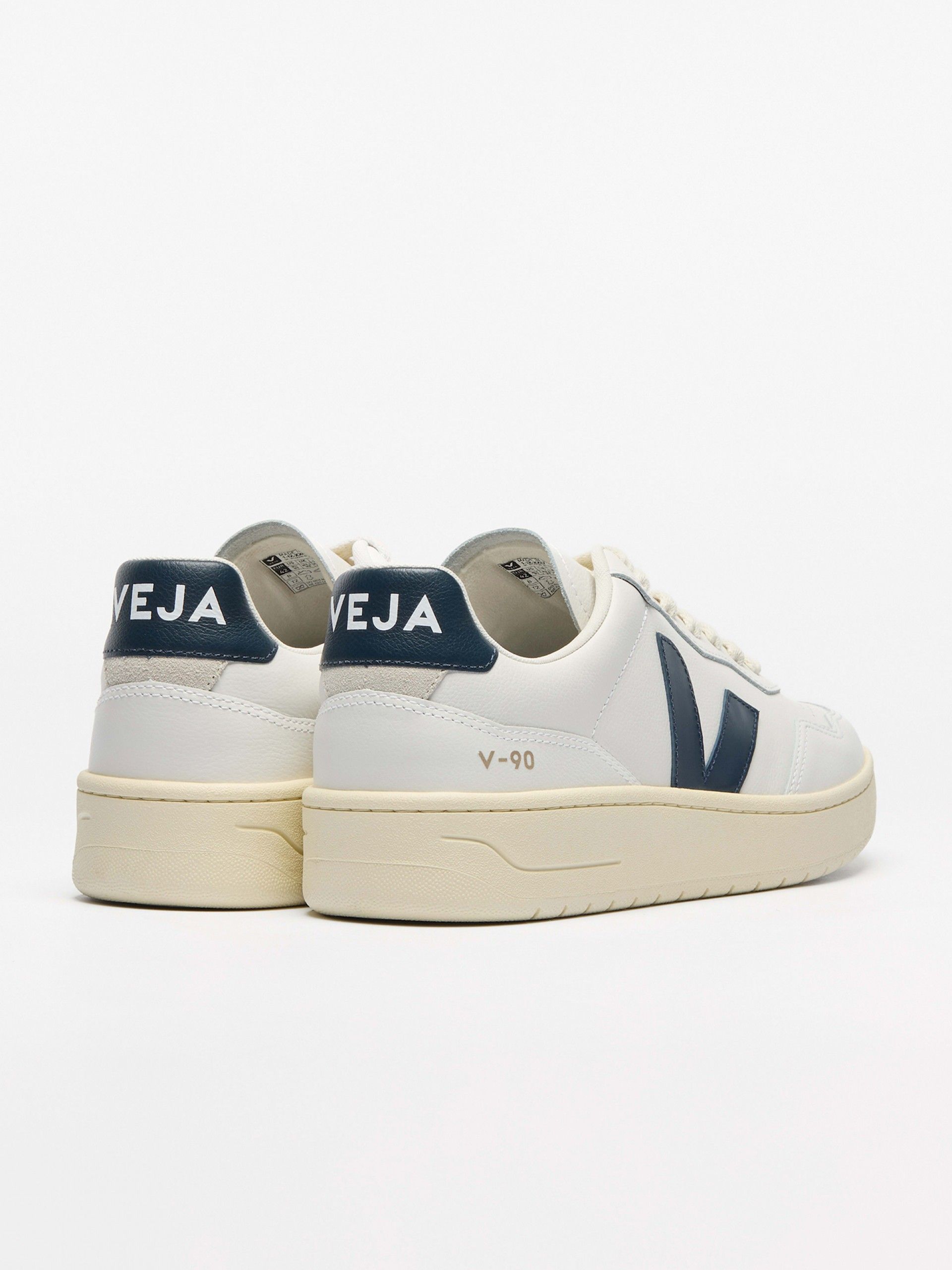 Zapatillas VEJA V-90 Leather Blancas y Azules