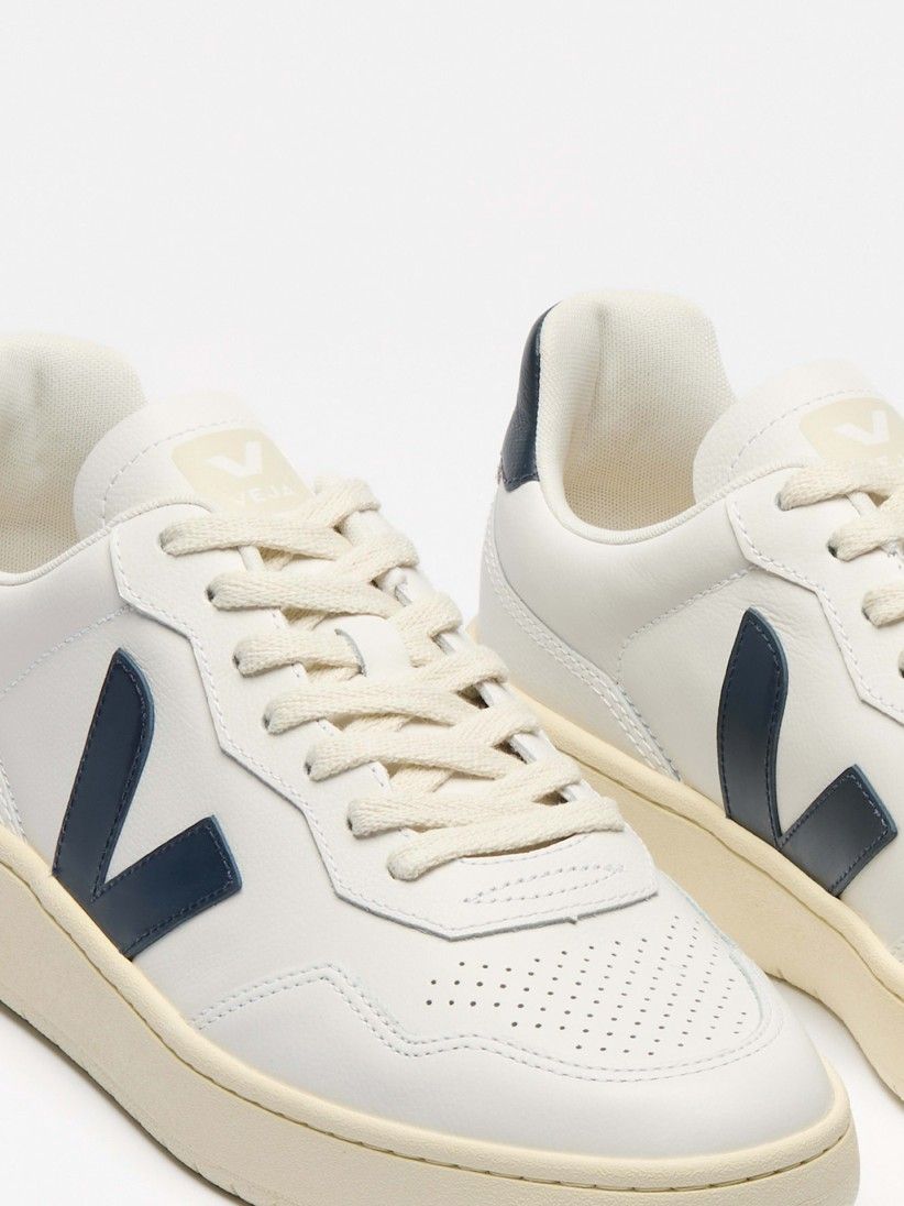Sapatilhas VEJA V-90 Leather Brancas e Azuis