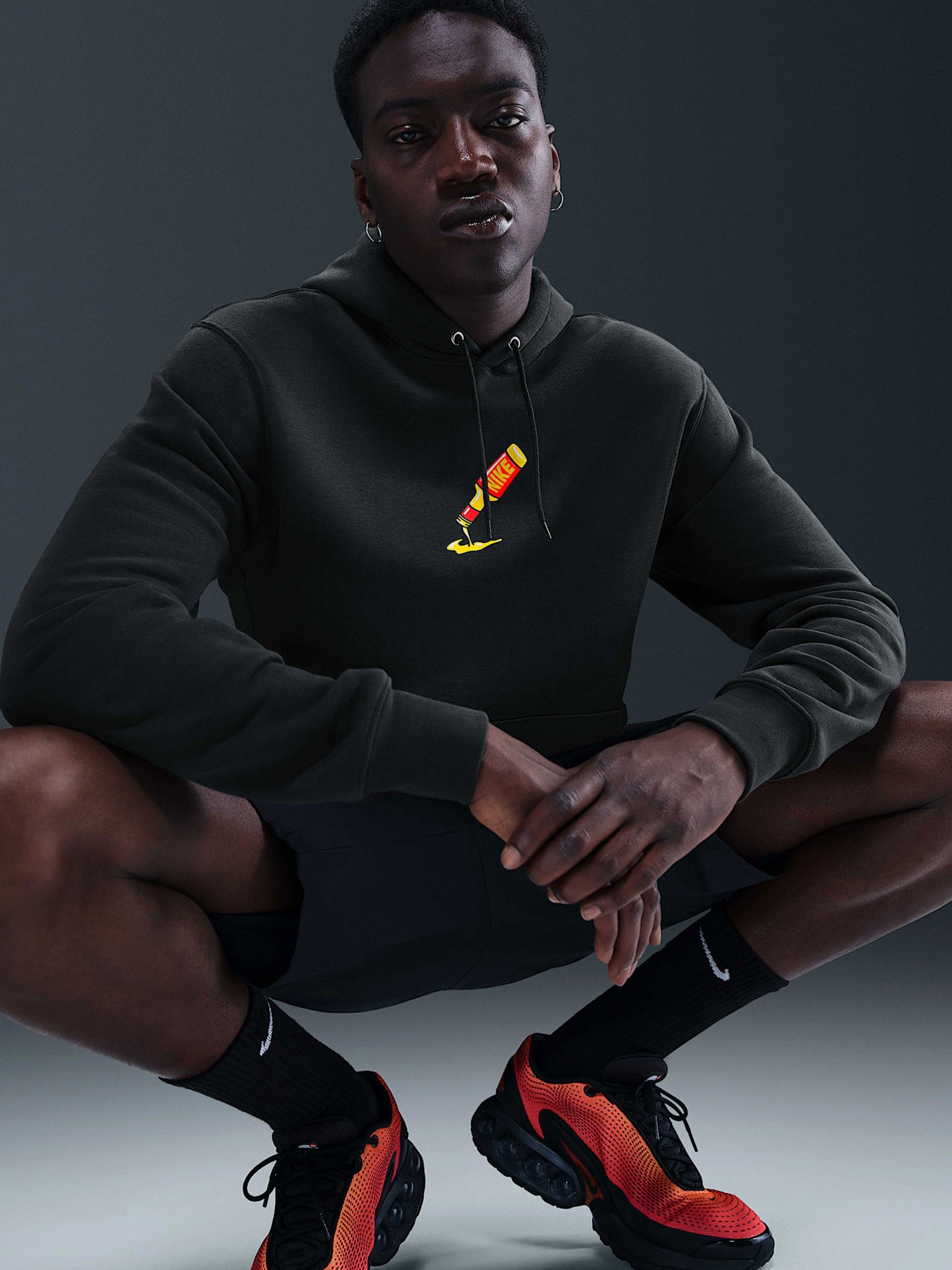 Camisola com Capuz Nike Sportswear Club Sole Food Preta Para Homem