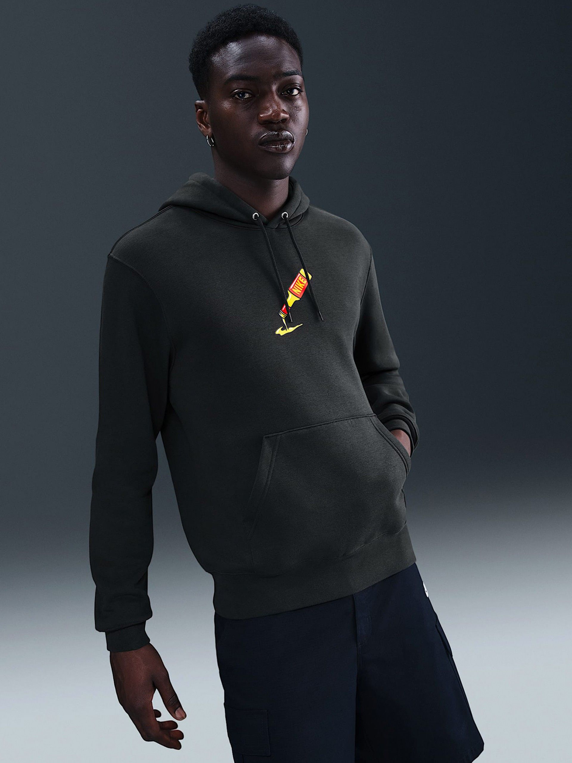 Sudadera con Capucha Nike Sportswear Club Sole Food Negra Para Hombre