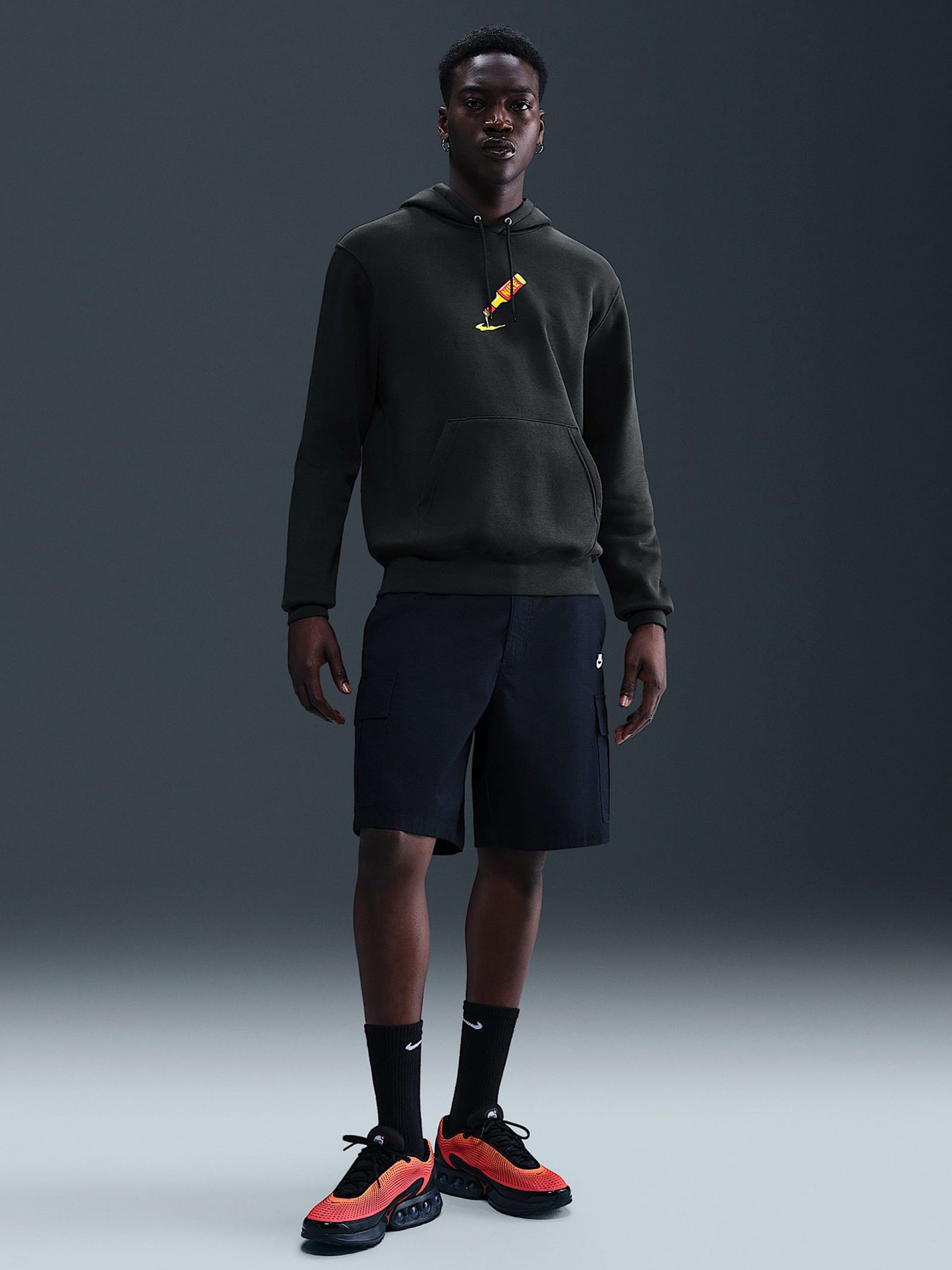 Camisola com Capuz Nike Sportswear Club Sole Food Preta Para Homem