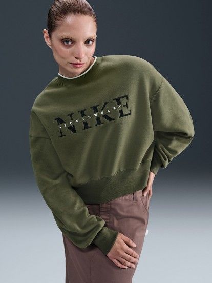 Camisola Nike Sportswear Phoenix Fleece Verde Para Mulher