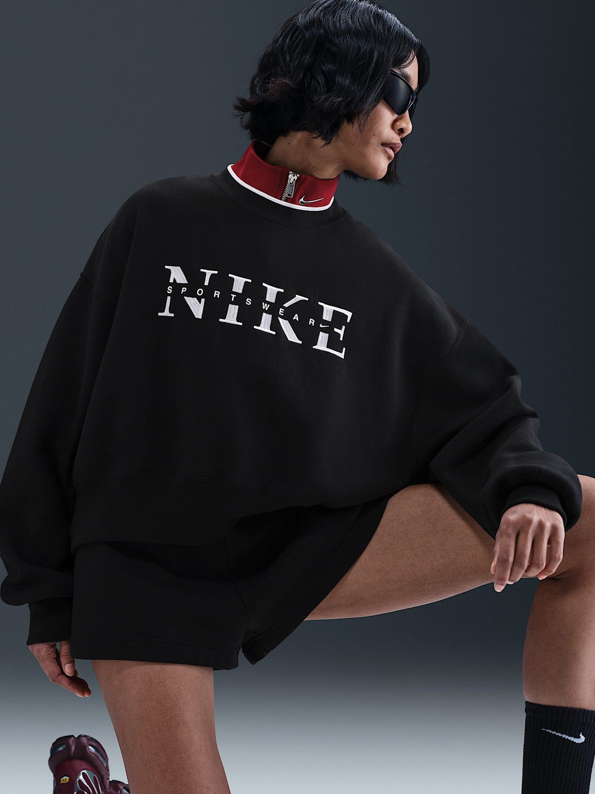 Nike Sportswear Phoenix Fleece Black Sweater For Women