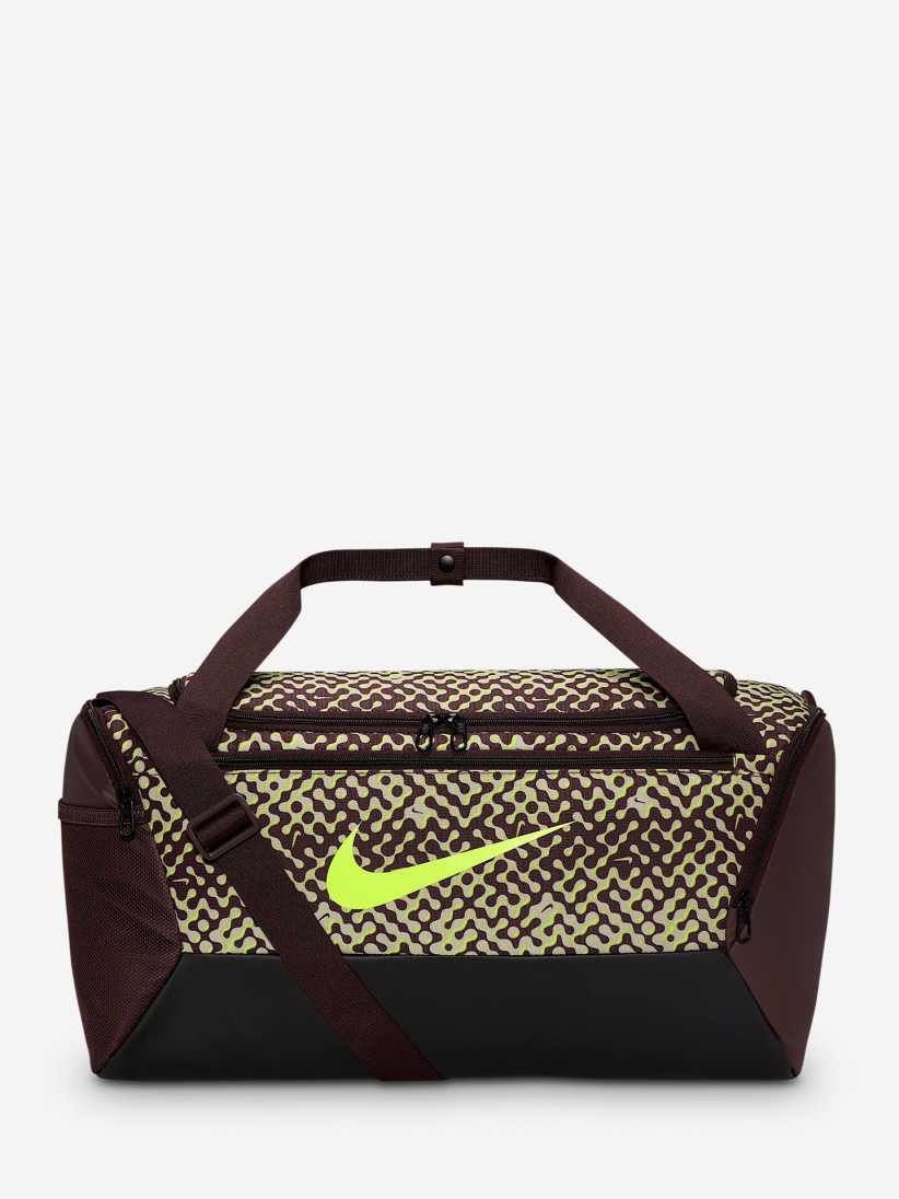 Saco Nike Brasilia 9.5 Pequeno 41L Castanho e Verde