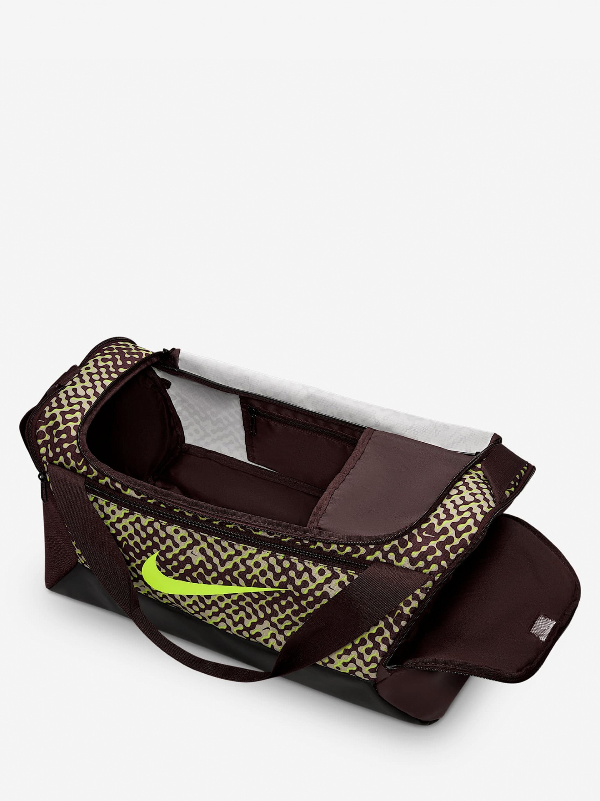 Saco Nike Brasilia 9.5 Pequeno 41L Castanho e Verde