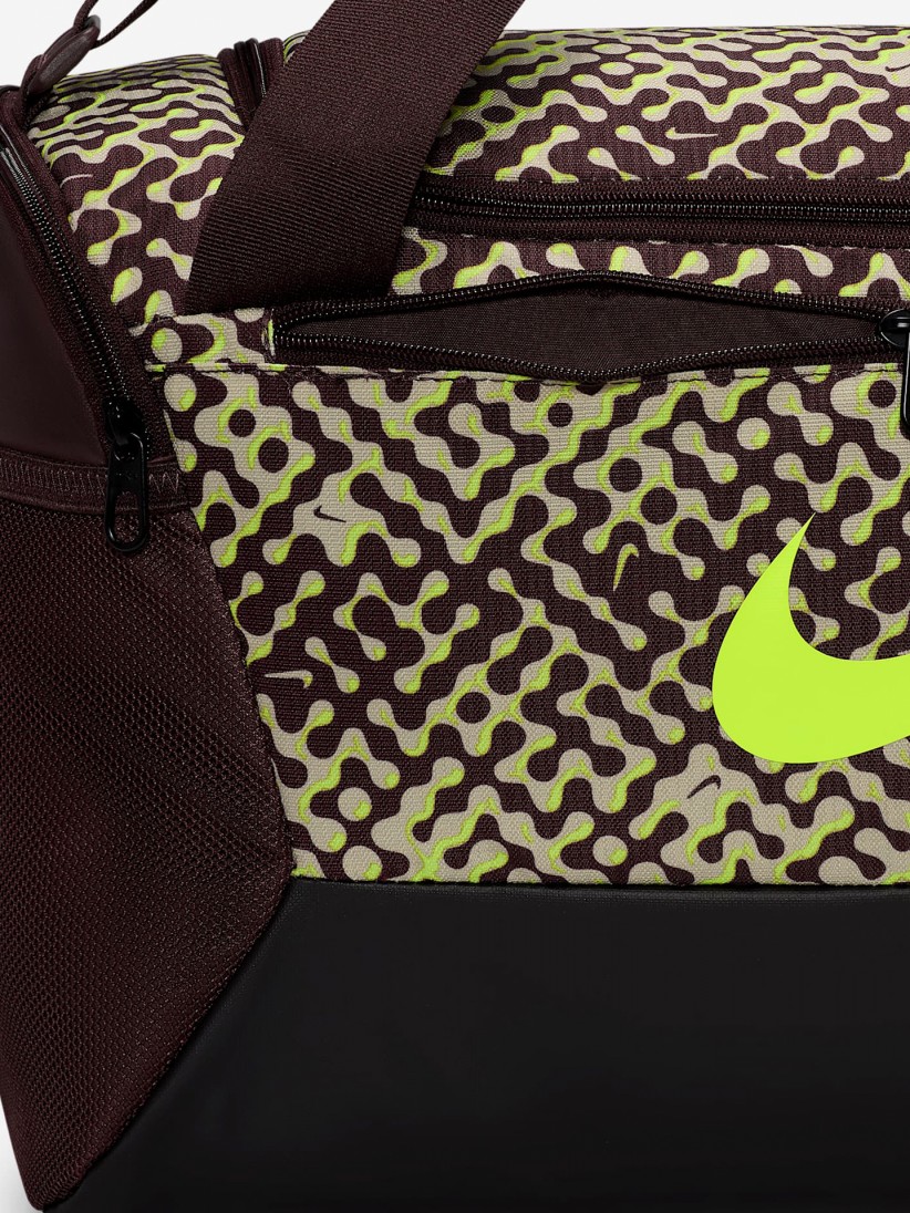 Saco Nike Brasilia 9.5 Pequeno 41L Castanho e Verde