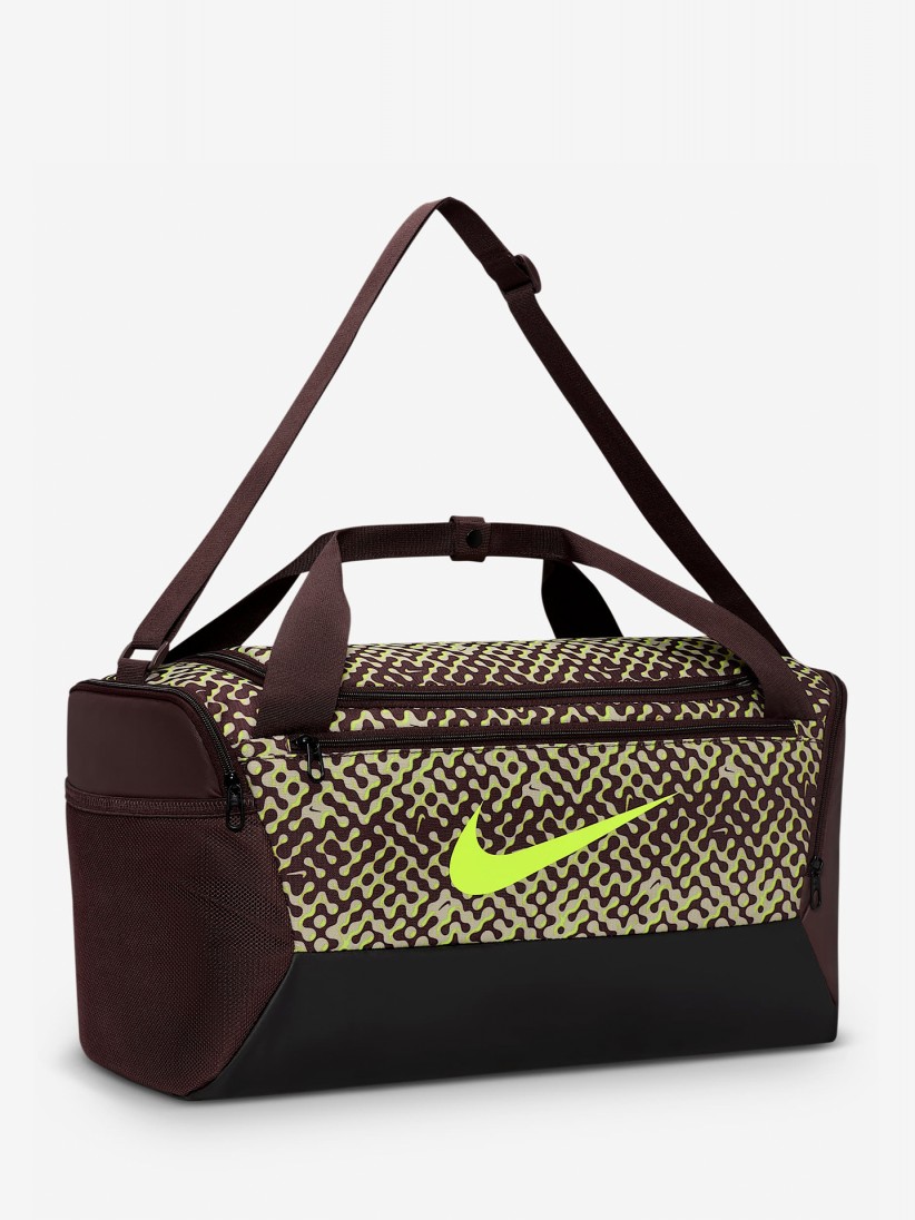 Saco Nike Brasilia 9.5 Pequeno 41L Castanho e Verde